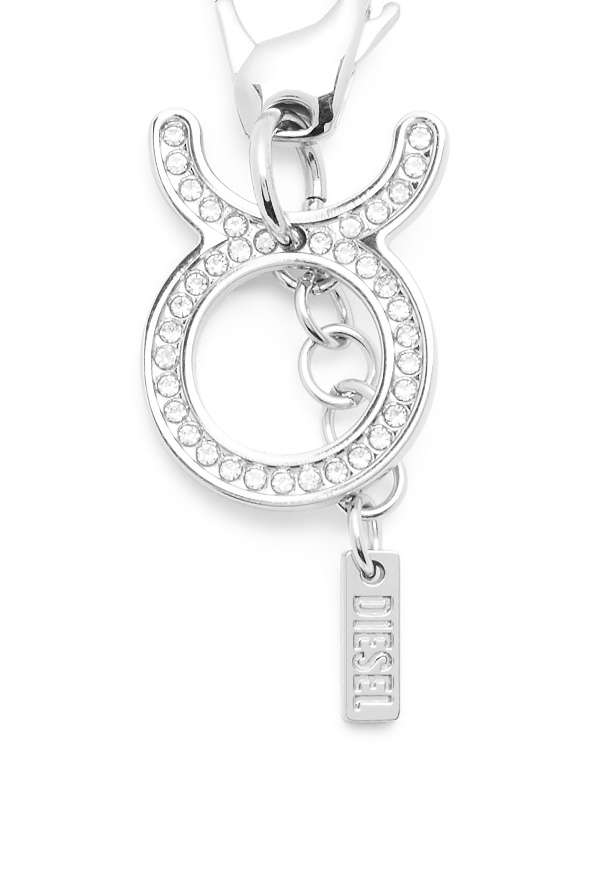 Diesel - CHARM TAURUS, Charm zodiaco Toro in metallo con strass Unisex in Argento - 3