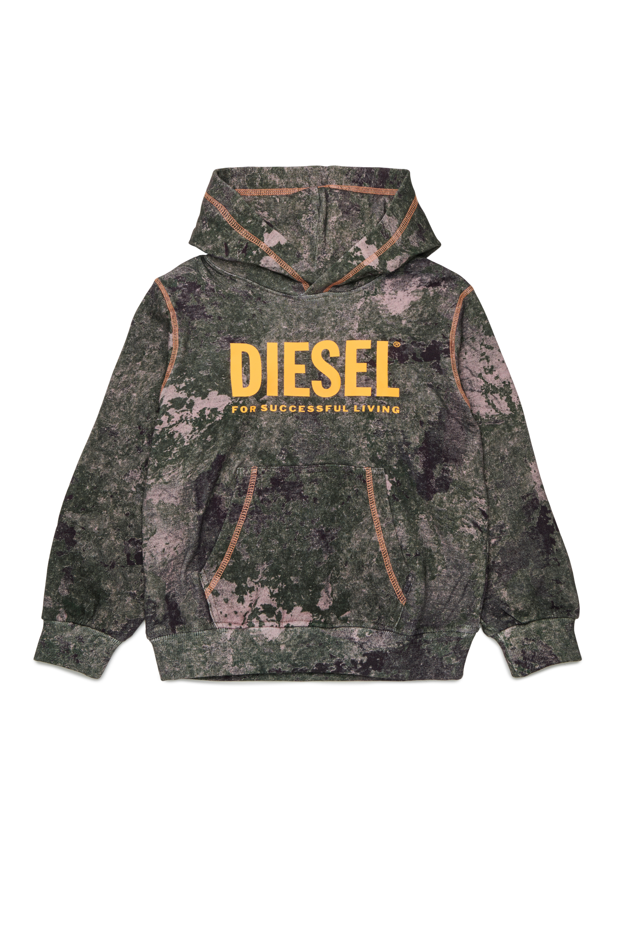 Diesel - SMIM OVER, Felpa con stampa marmorizzata all-over Uomo in Multicolor - 1