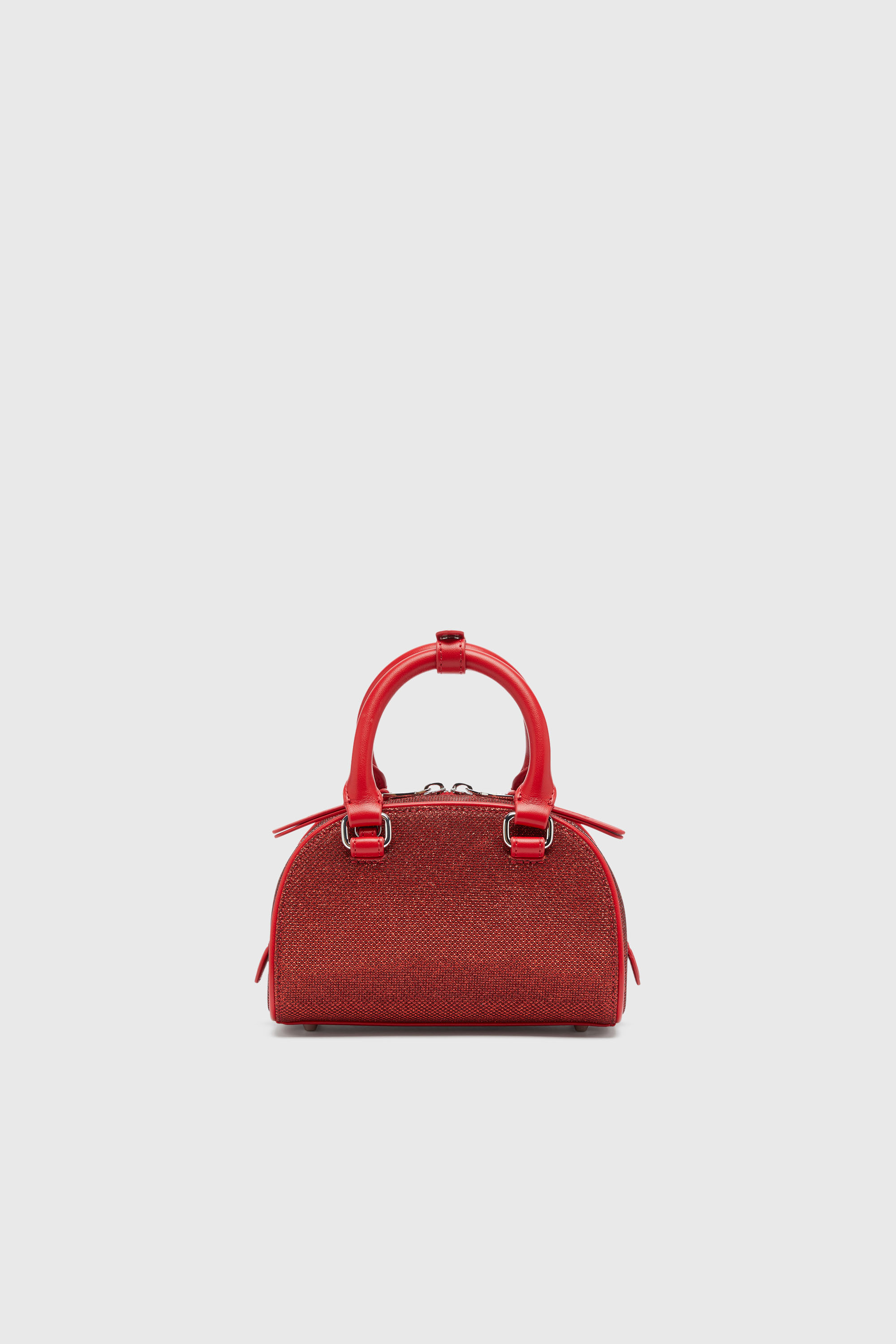 Diesel - 1DR DOME CROSSBODY, 1DR Dome - Borsa bowling piccola in tessuto lurex Donna in Rosso - 3
