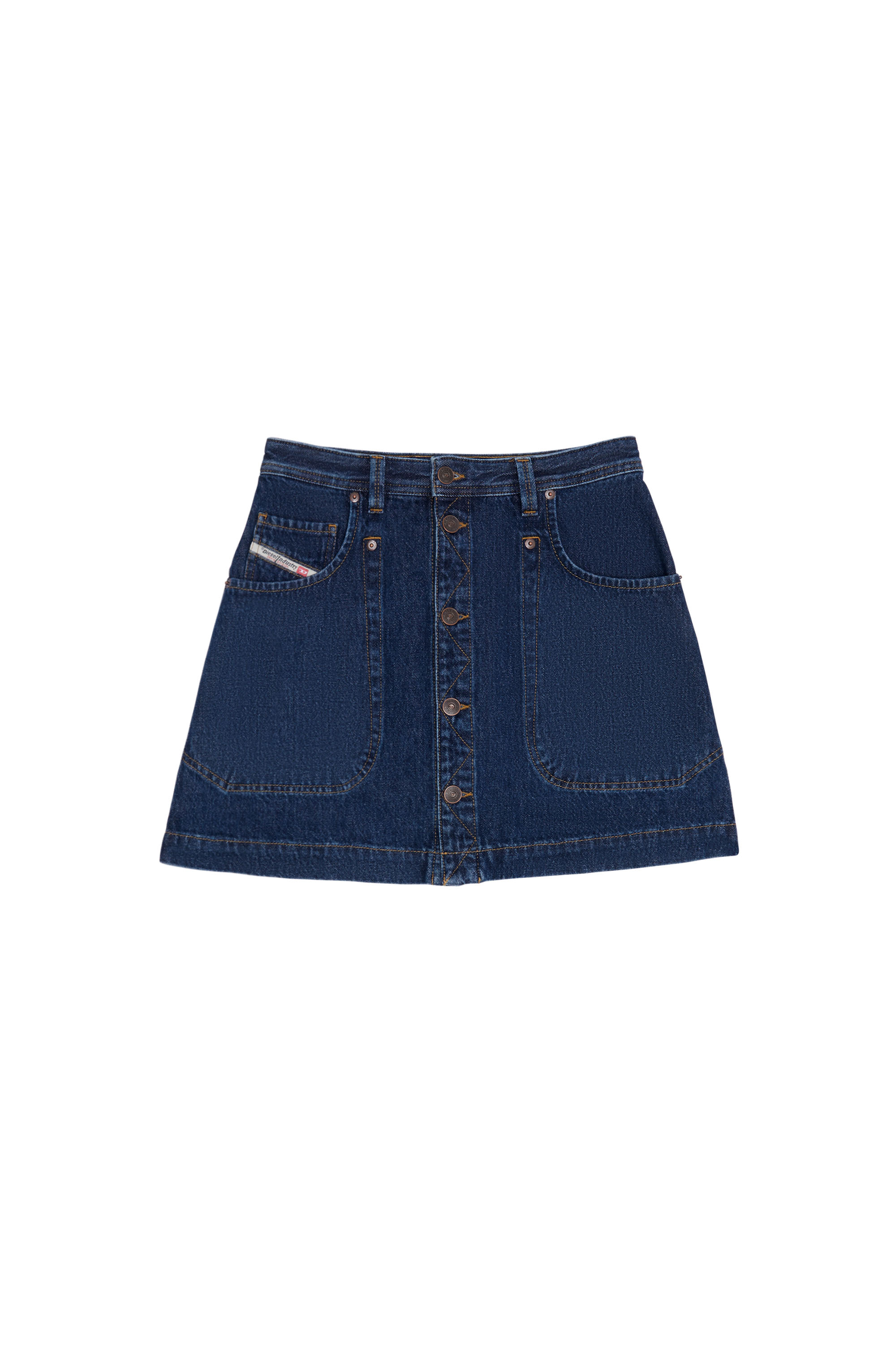 Diesel - DE-ALBUS A-LINE SKIRT, Minigonna svasata in denim Donna in Blu - 2