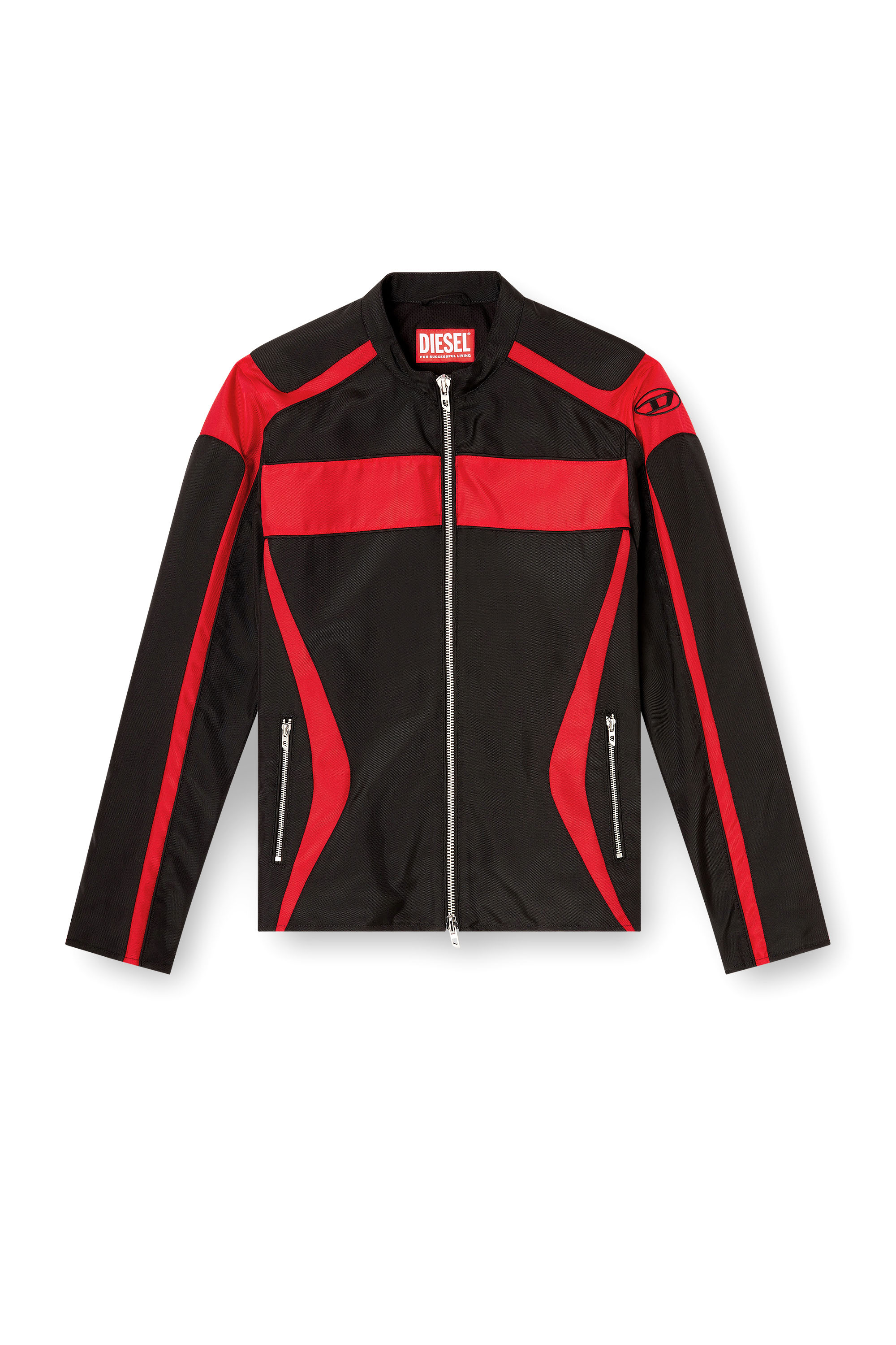 Diesel - J-ADAM-PDAI, Giacca biker color block in canvas Uomo in Multicolor - 2