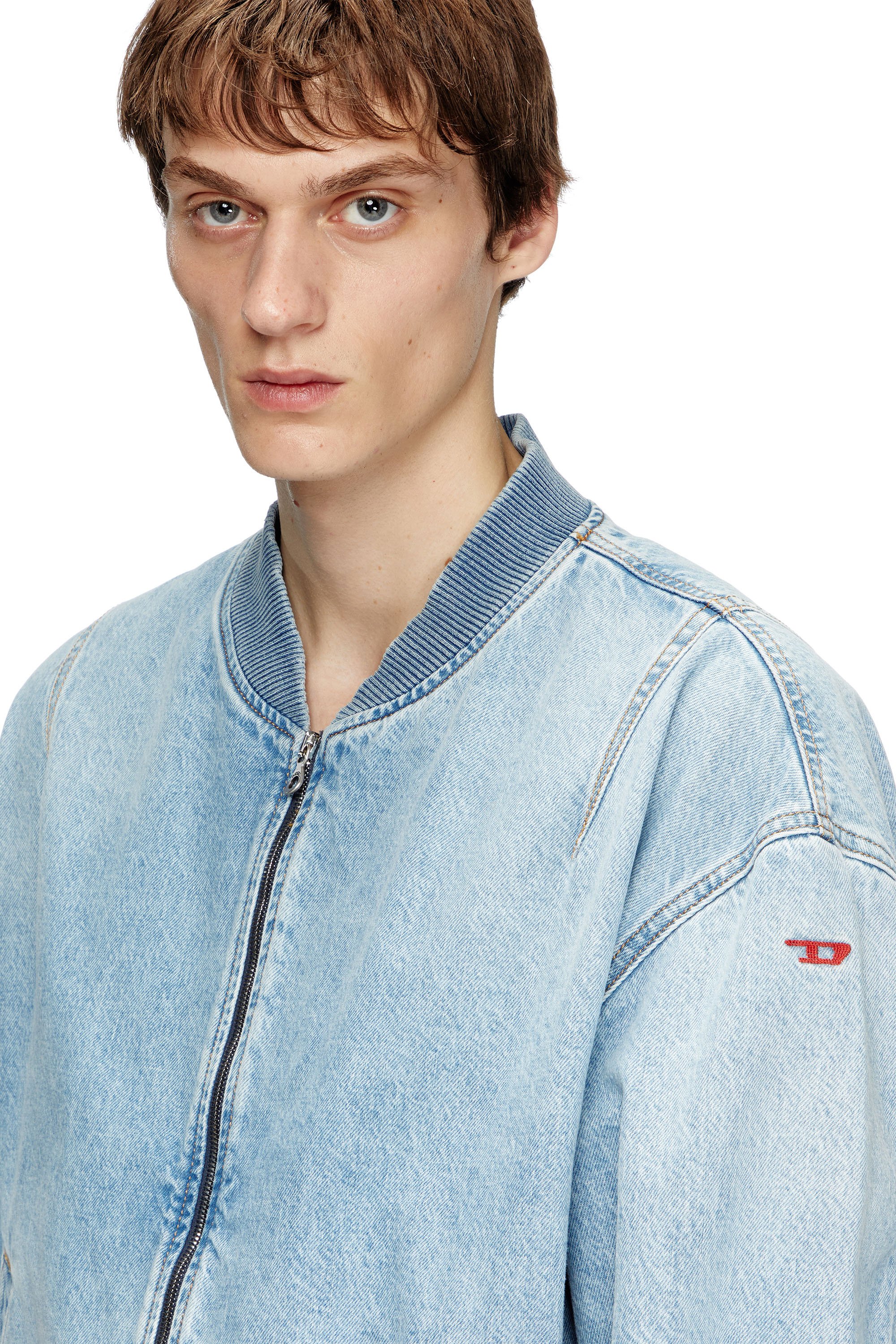 Diesel - D-VINZ, Bomber in denim Uomo in Blu - 5