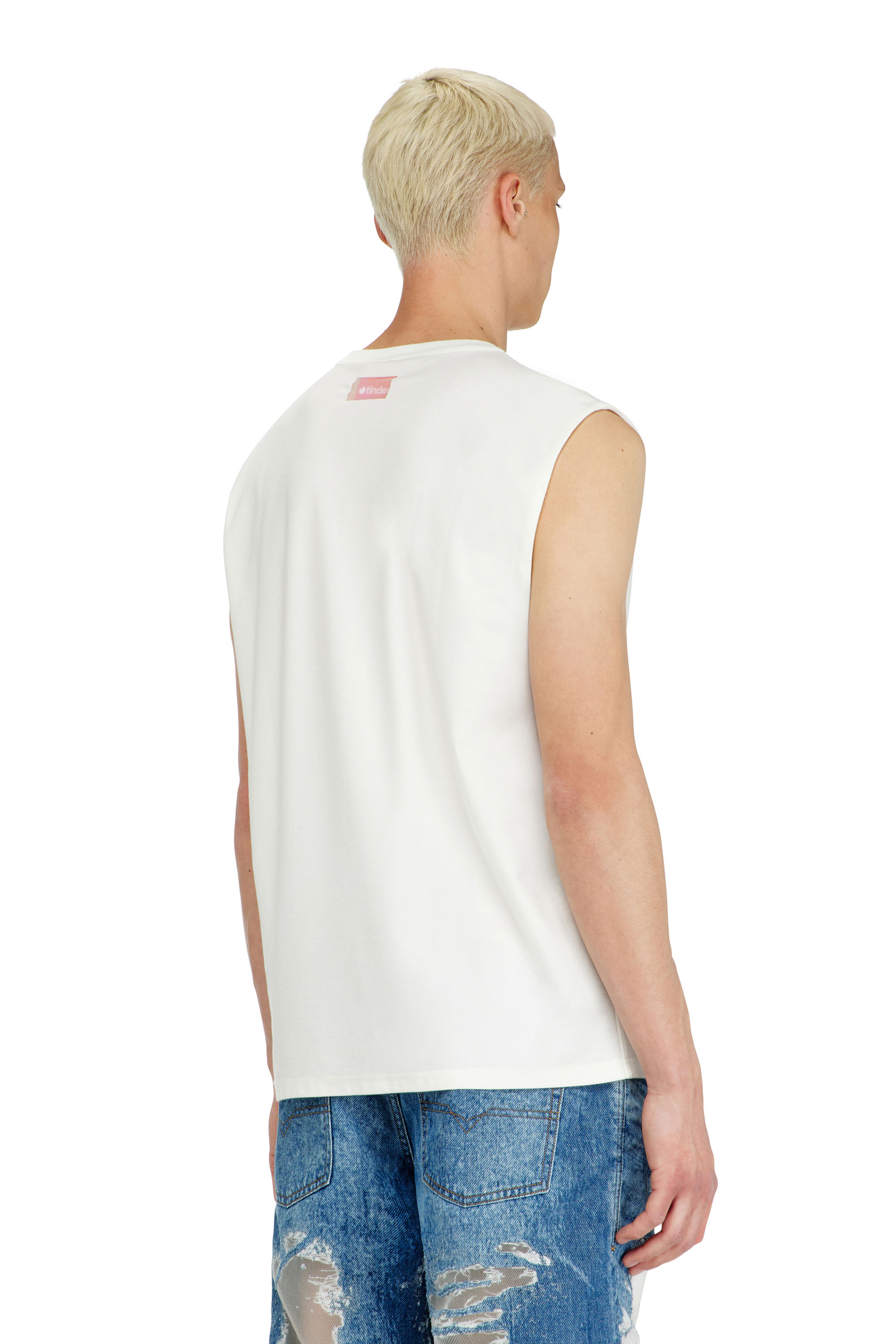 Diesel - PR-T-NORM-BISC-MATI-R, Canotta con logo For Successful Loving Unisex in Bianco - 4