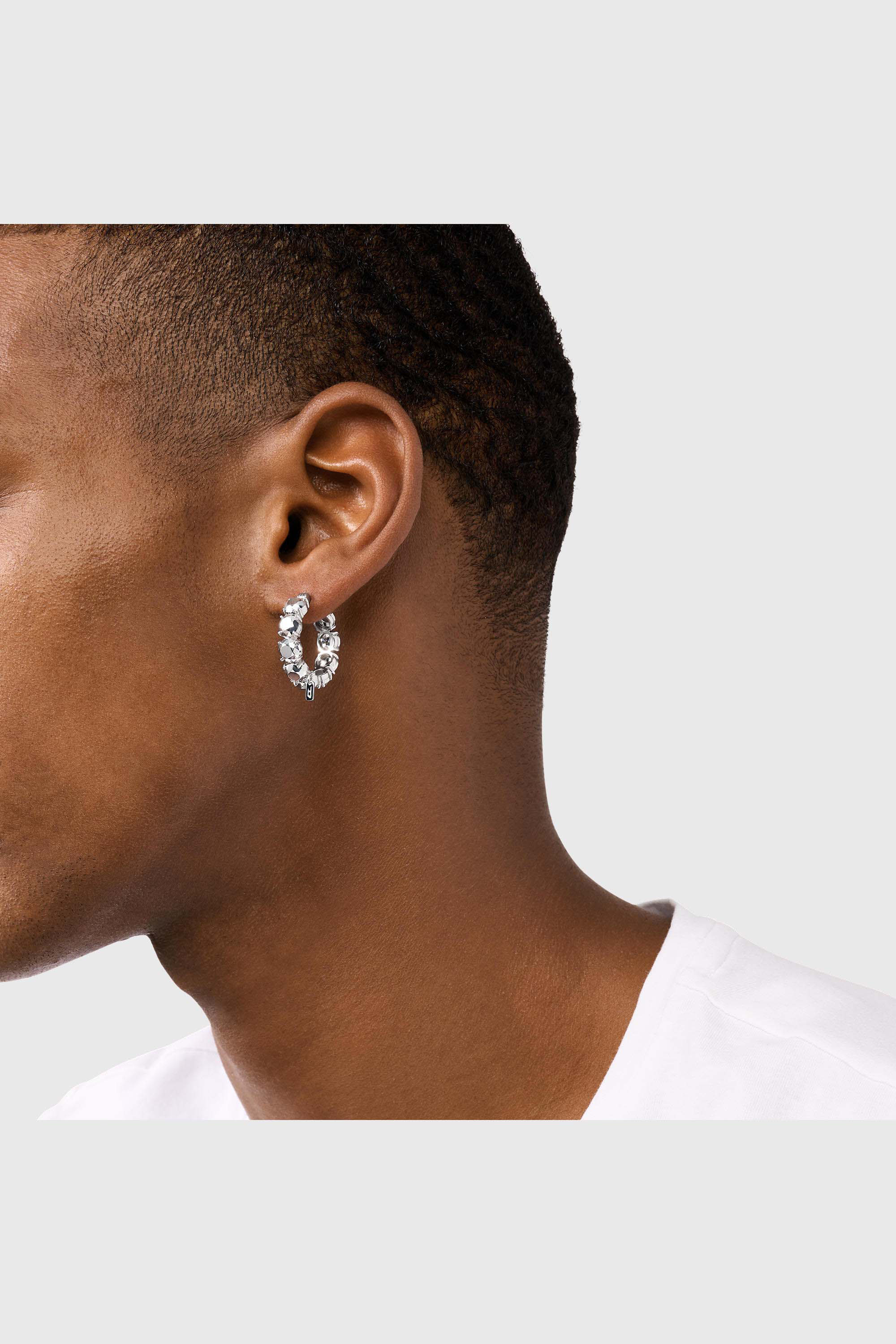 Diesel - DL1357040 STERLING SILVER JEWEL, Orecchino a cerchio in argento sterling Unisex in Argento - 3