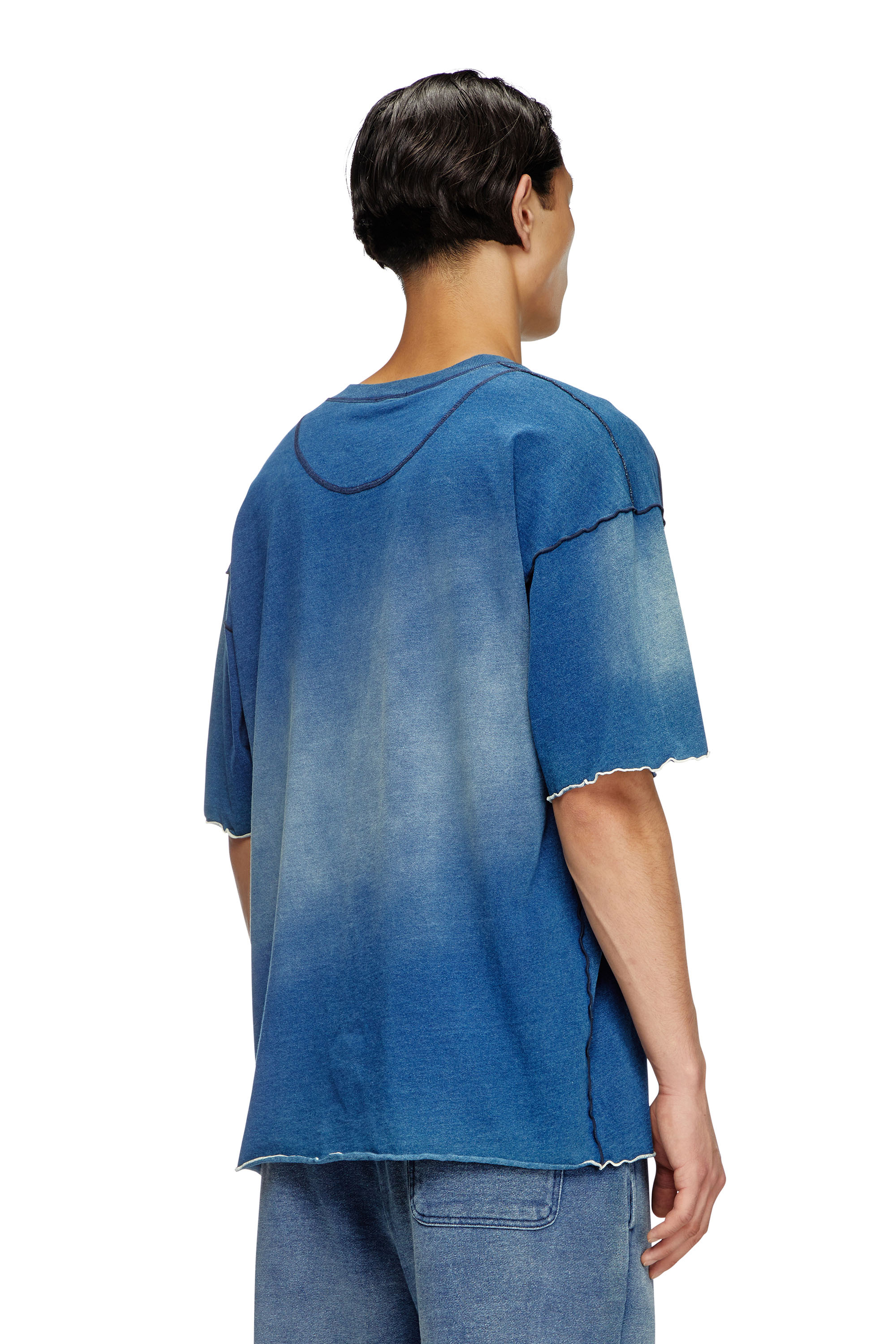 Diesel - T-CRAO-BOXT, T-shirt con micro logo Uomo in Blu - 4