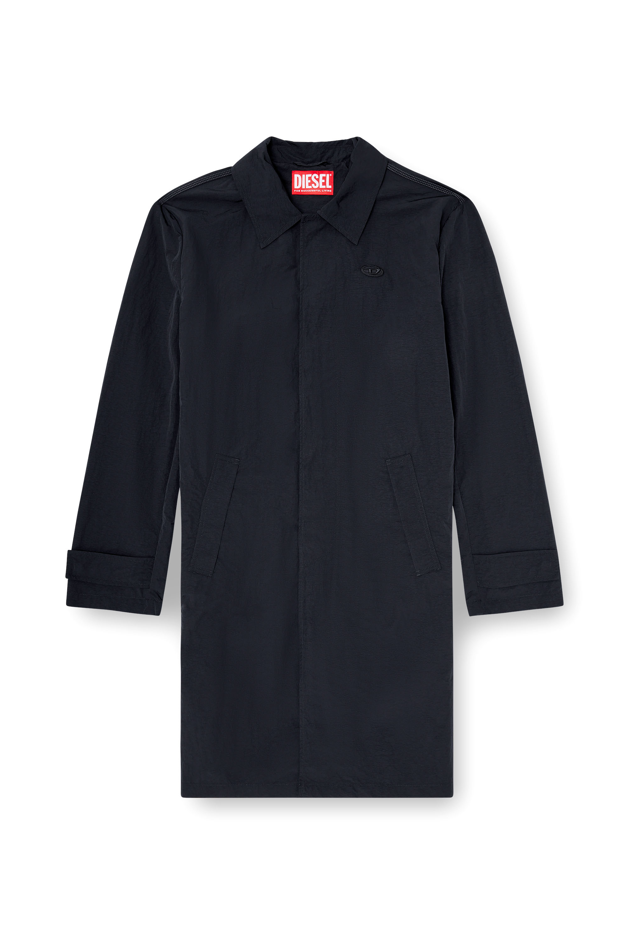 Diesel - J-BURHAT, Cappotto in nylon con finitura crinkle lucida Uomo in Nero - 3