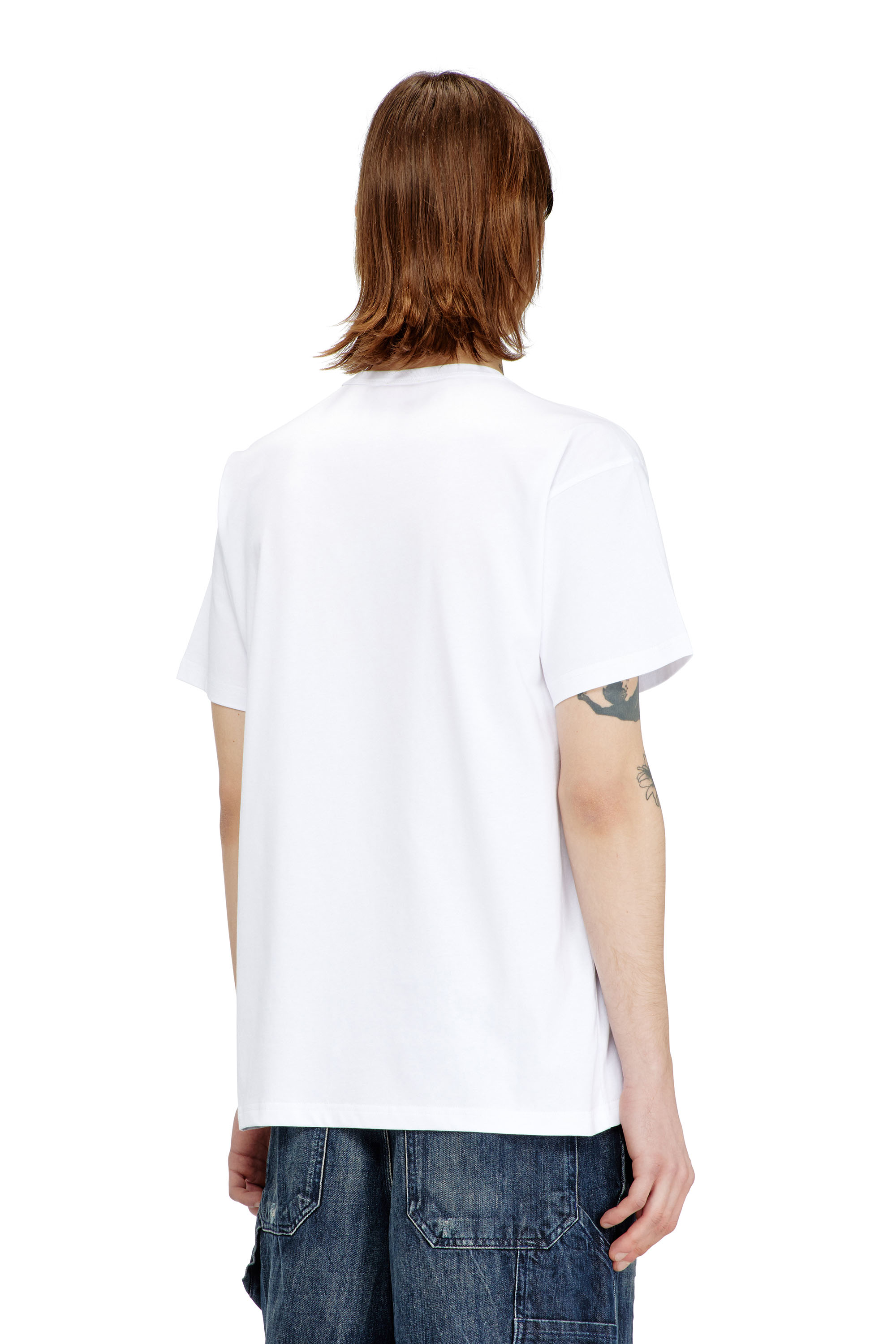Diesel - T-NORM-V4, T-shirt con piccola stampa e logo Uomo in Bianco - 3