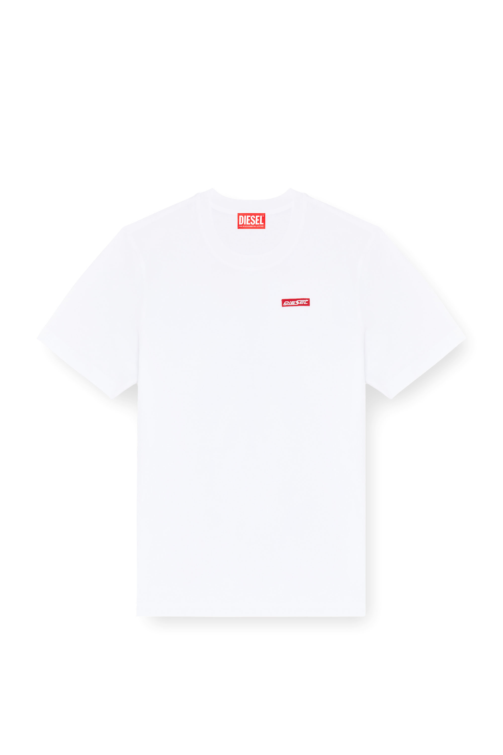 Diesel - T-ADJUST-AA12, T-shirt in cotone con patch logo Uomo in Bianco - 3