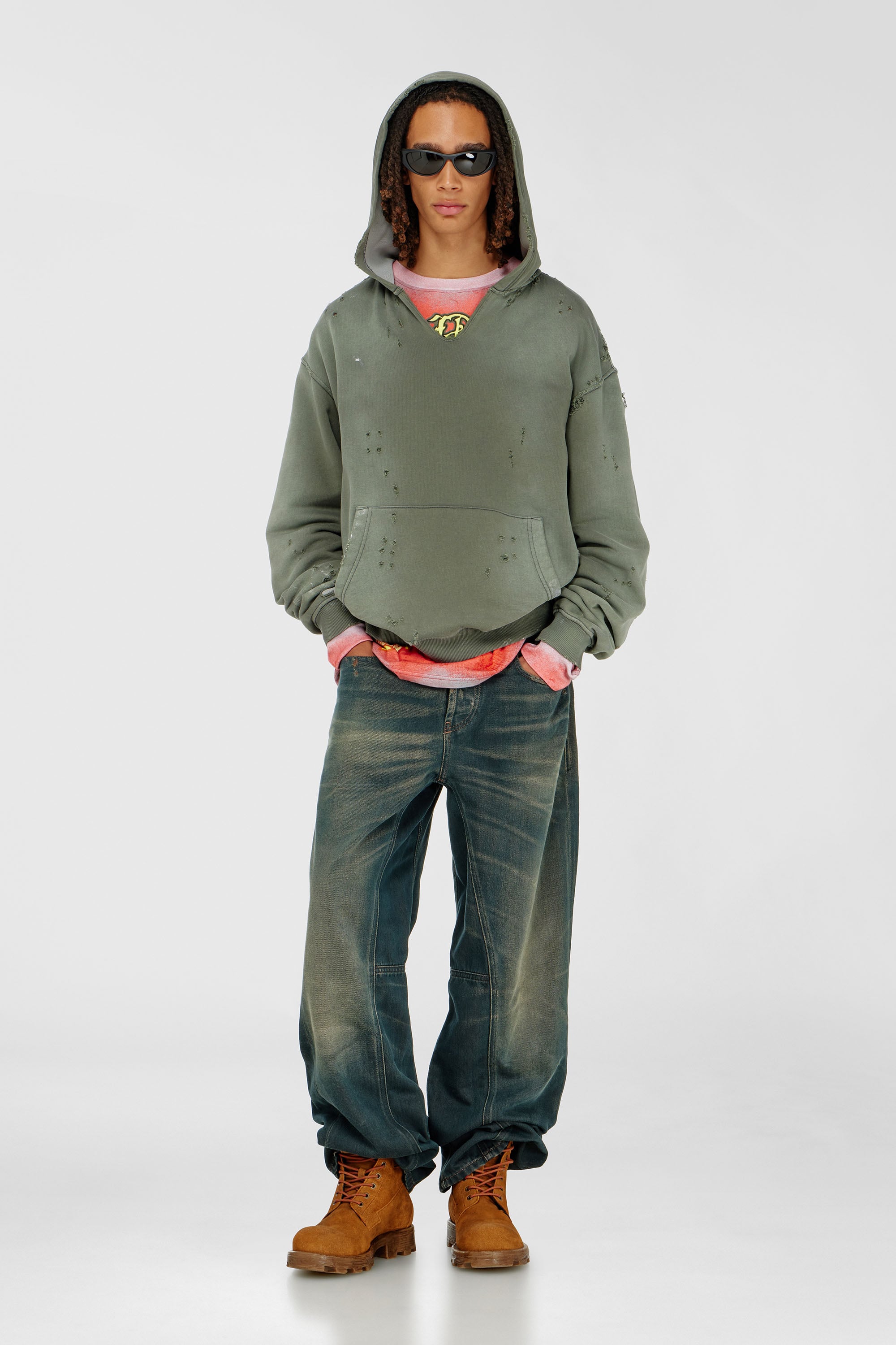 Diesel - Relaxed Jeans 2001 D-Macro 09P85 Uomo, Blu Scuro - Image 1