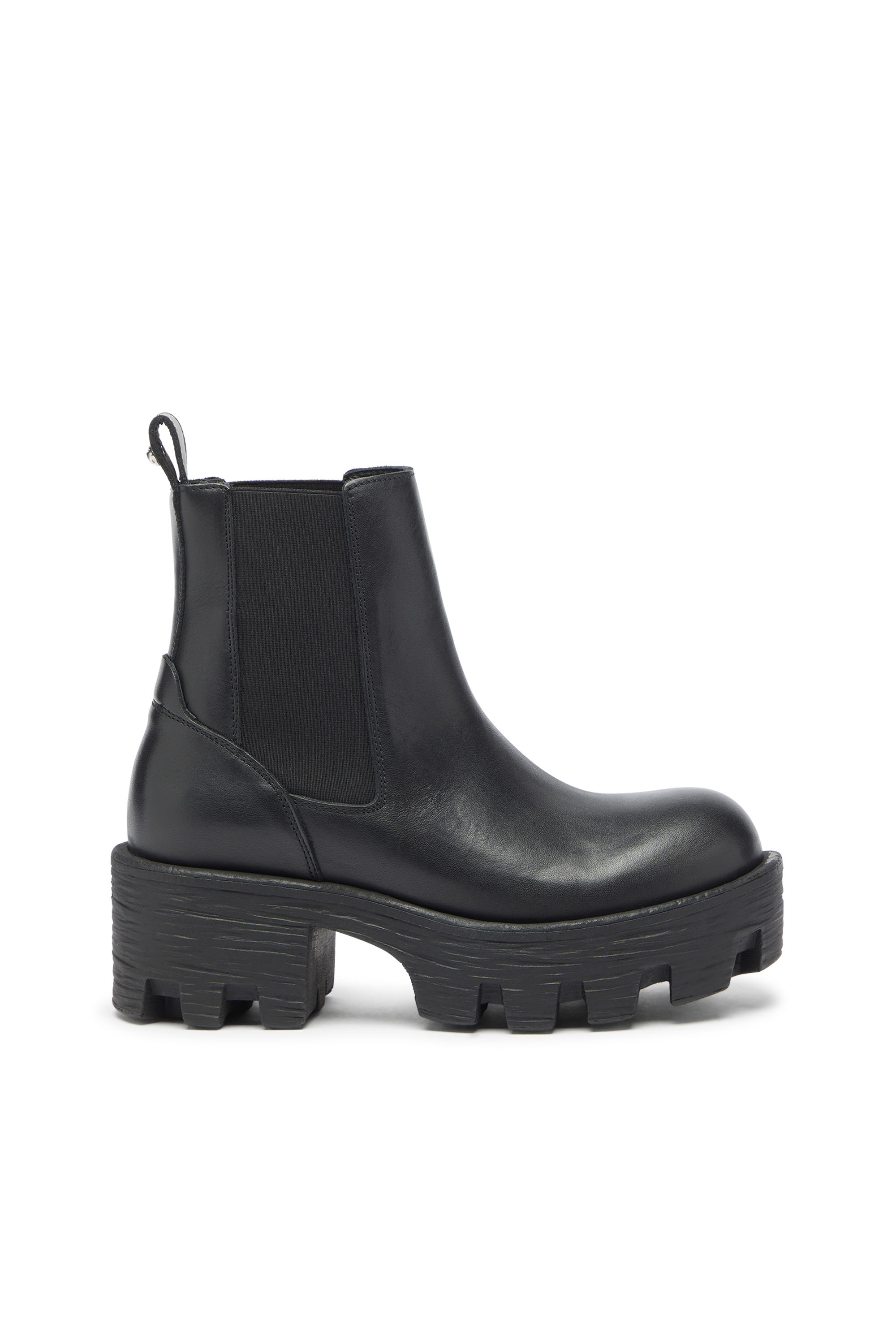 Diesel - D-HAMMER CHUNKY W, D-Hammer - Stivali in pelle con suola carrarmato Donna in Nero - 1