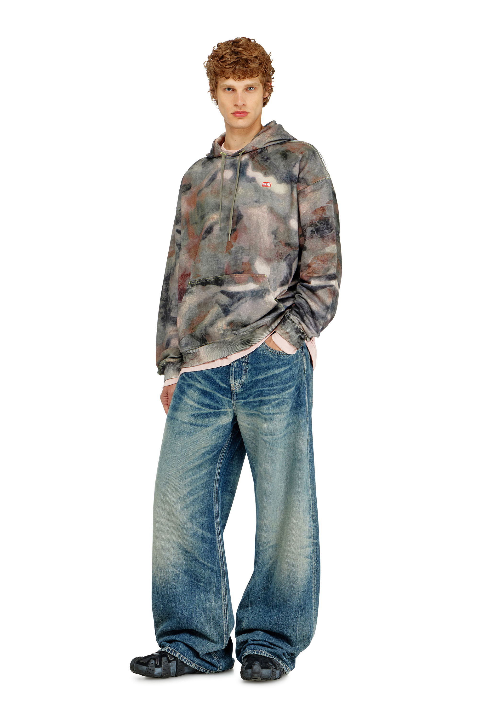 Diesel - S-BOXT-HOOD-V1, Hoodie in cotone organico stampa camouflage Uomo in Multicolor - 1