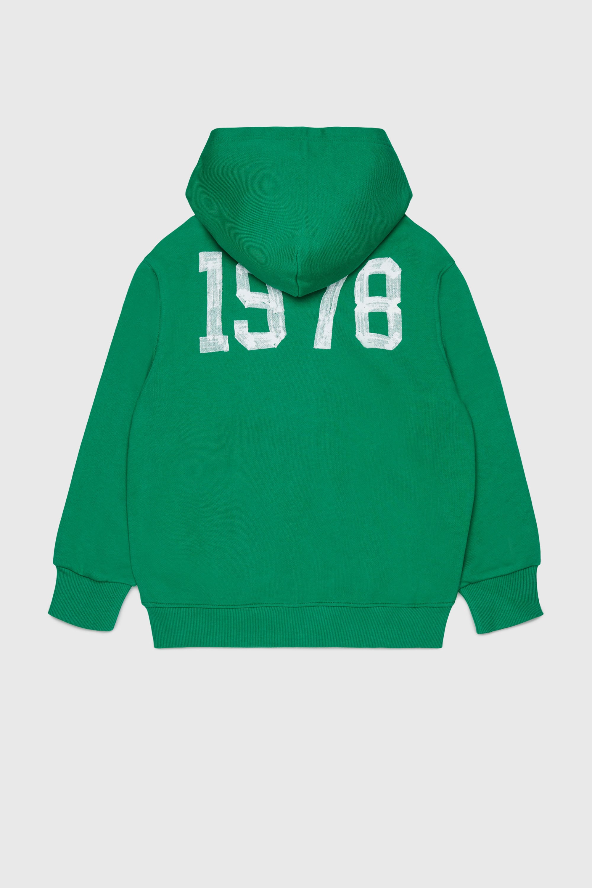 Diesel - SBANDHOOD OVER, Felpa con zip e stampe logo effetto vernice Uomo in Verde - 2