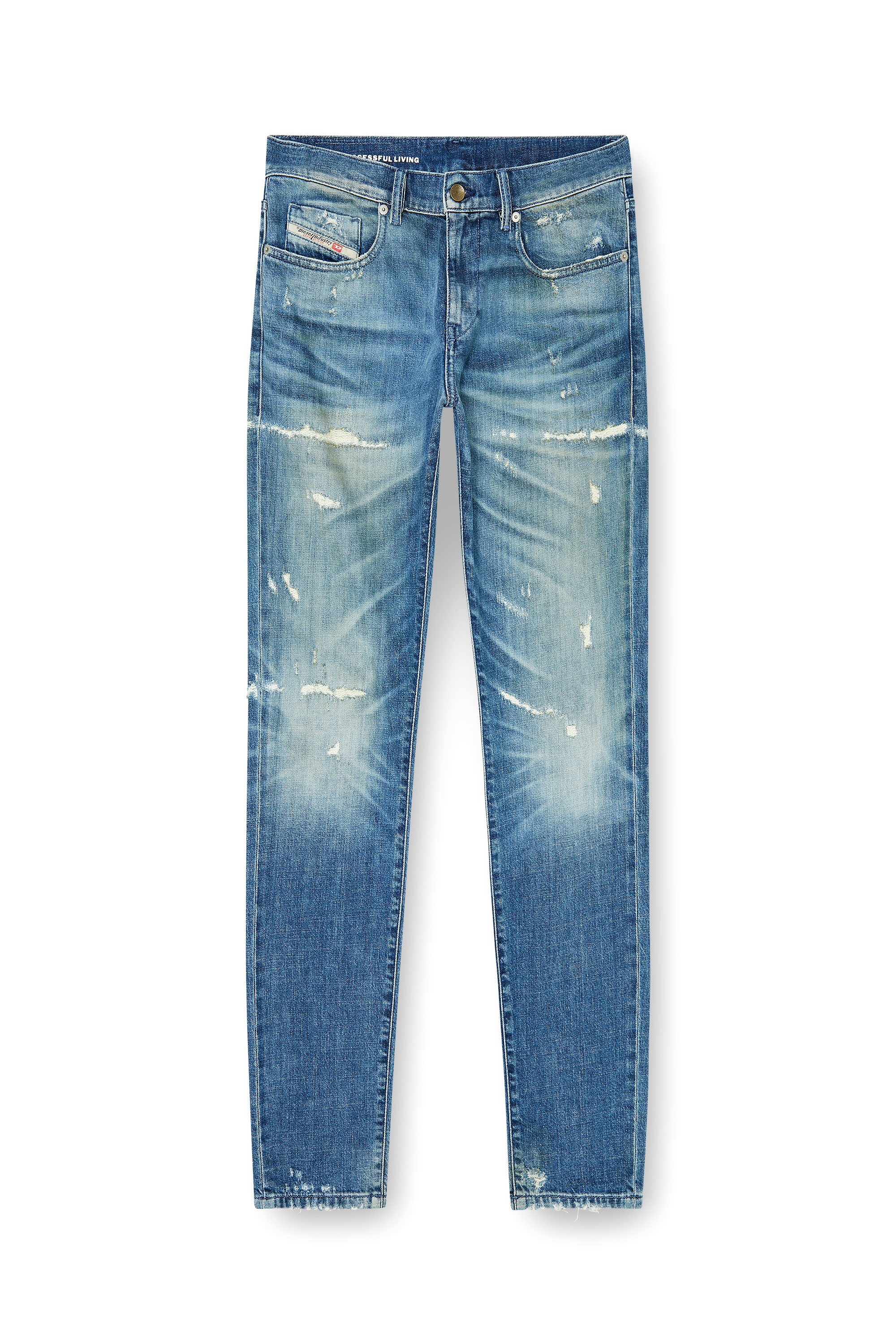 Diesel - Slim Jeans 2019 D-Strukt 007EN Uomo, Blu medio - Image 3