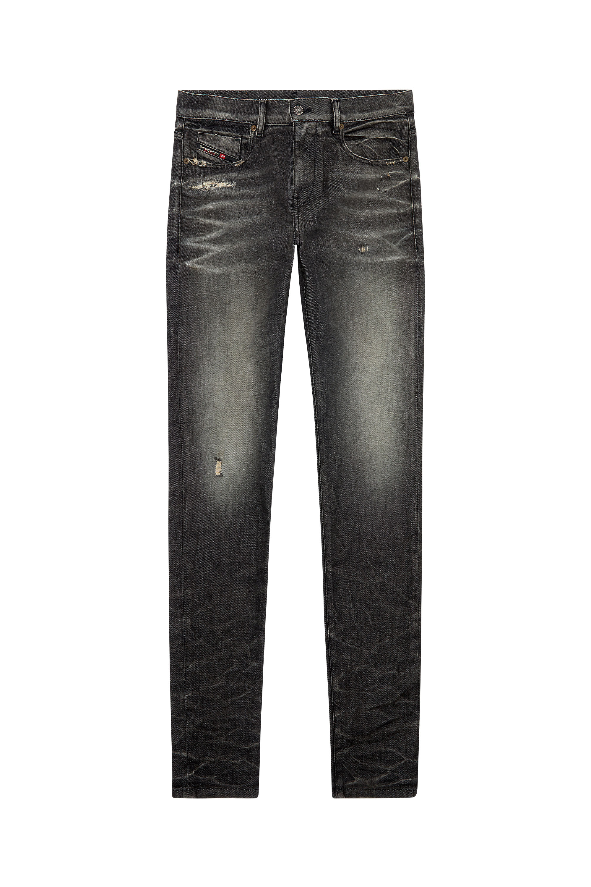 Diesel - Slim Jeans 2019 D-Strukt 09H51, Nero/Grigio scuro - Image 5