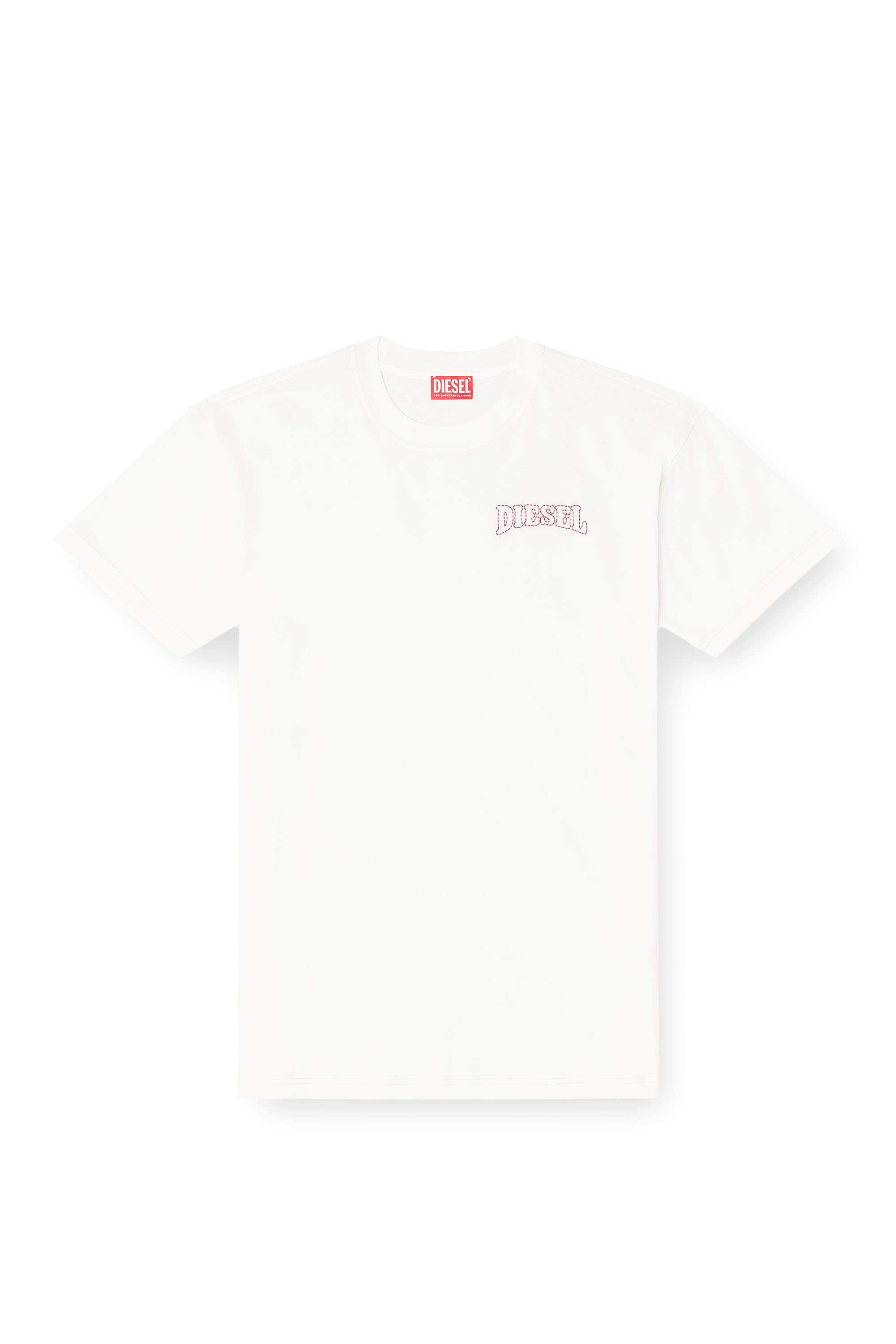 Diesel - T-NORM-V16, T-shirt regular in cotone con ricamo Diesel Uomo in Bianco - 3