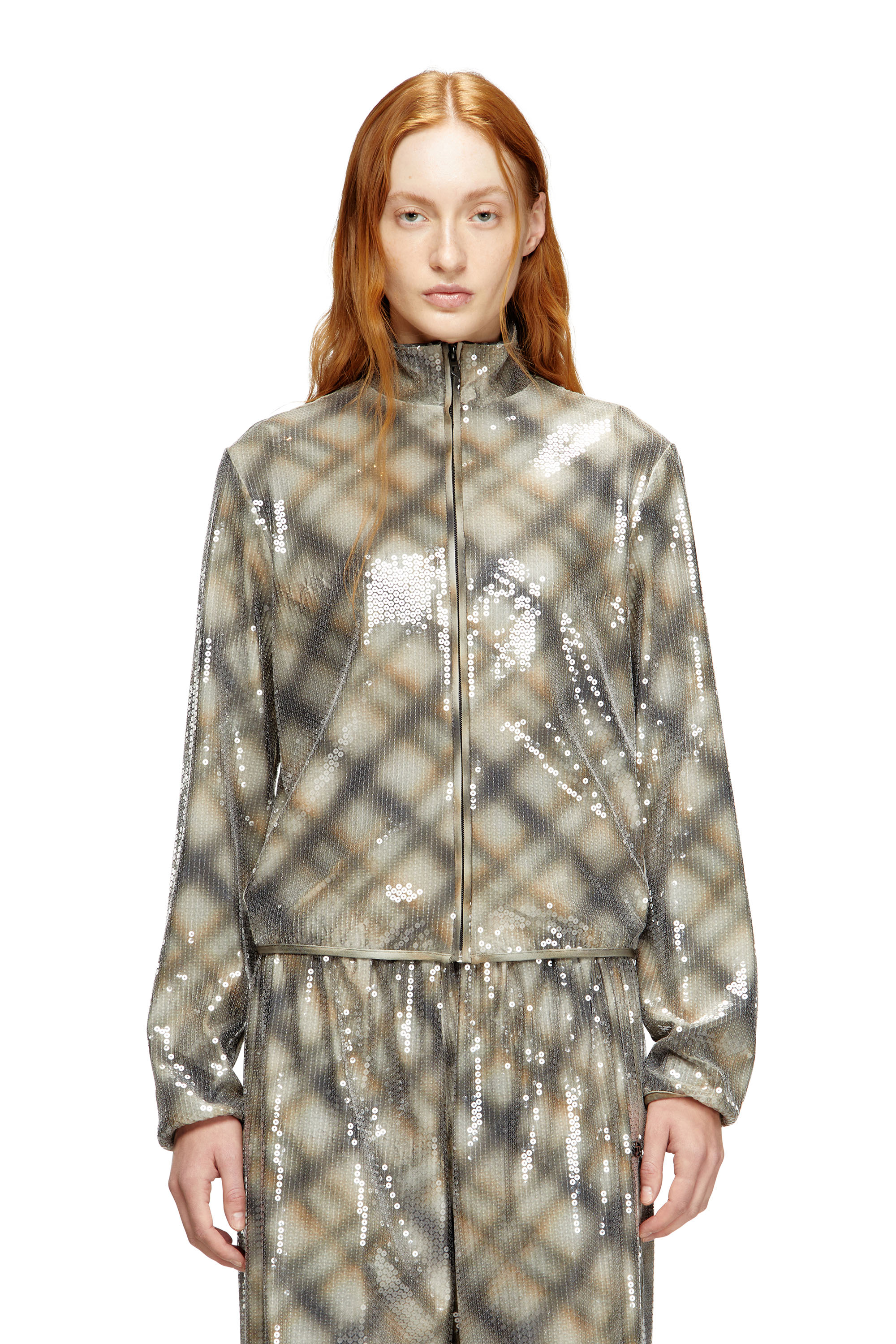 Diesel - F-EREQUINS, Maglione con paillettes e motivo a quadri Donna in Multicolor - 3