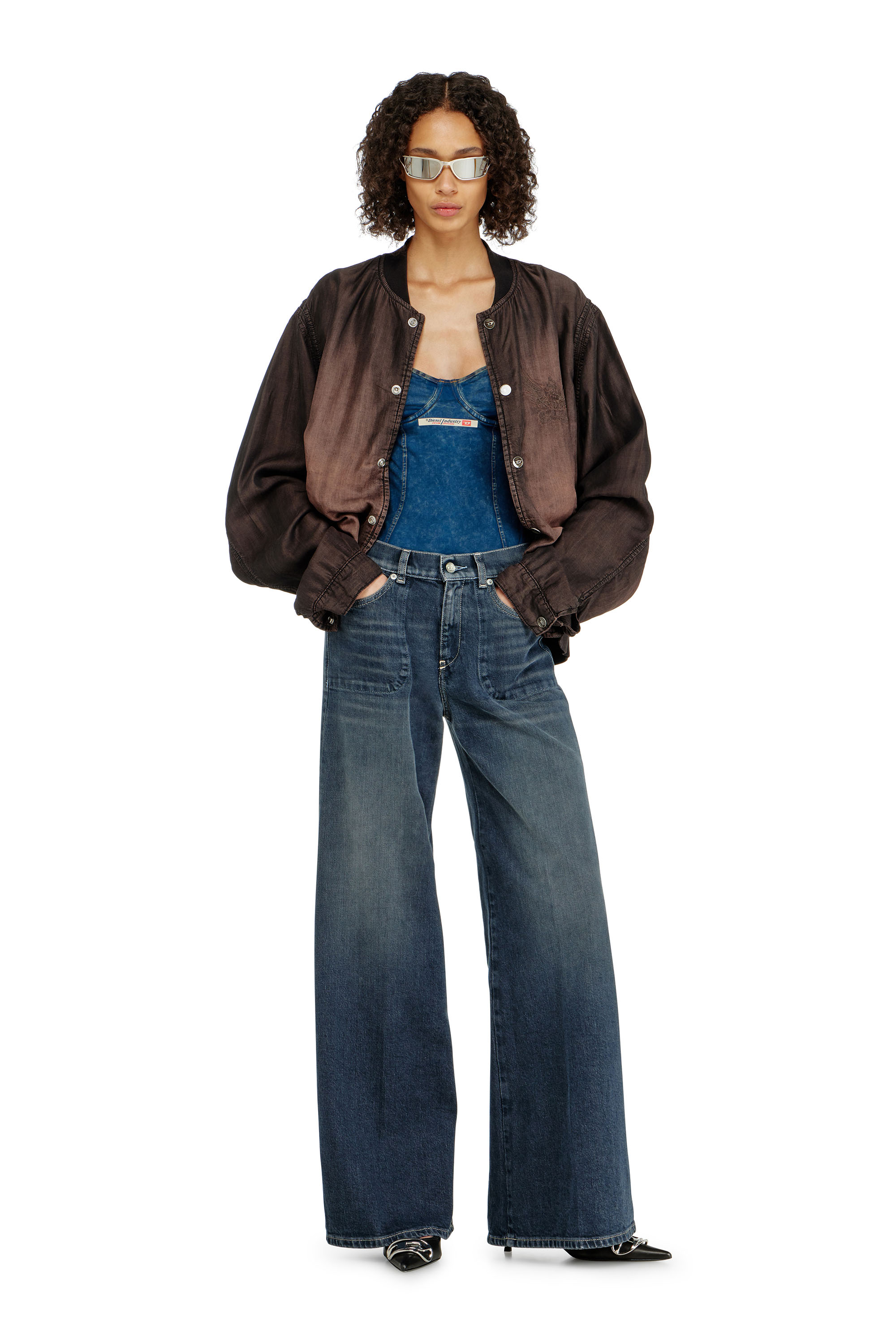 Diesel - Flare Jeans 1978 D-Akemi 007EI Donna, Blu Scuro - Image 1