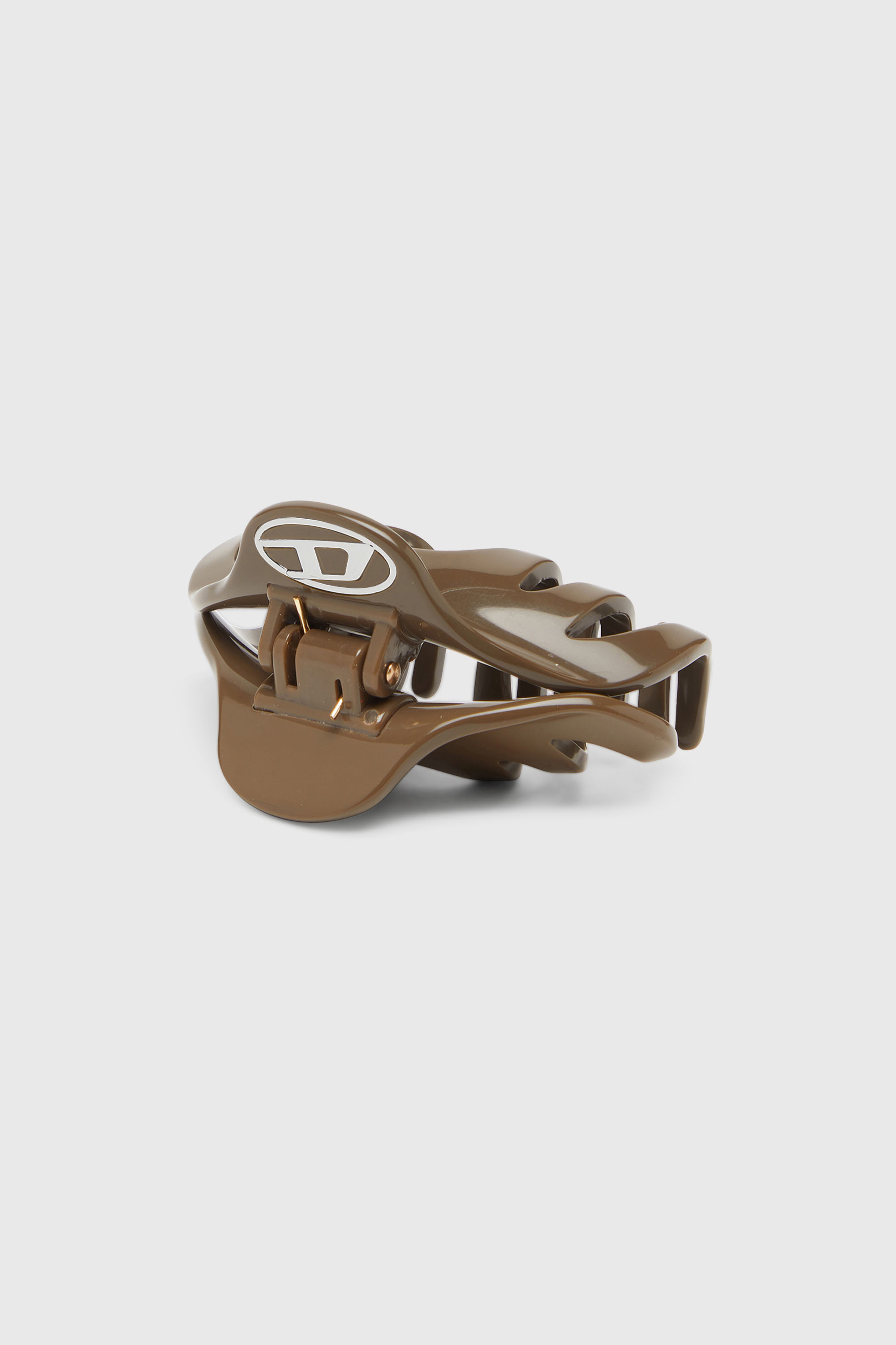 Diesel - TALON CLIP, Hair clip in resina con logo Oval D Donna in Marrone - 1