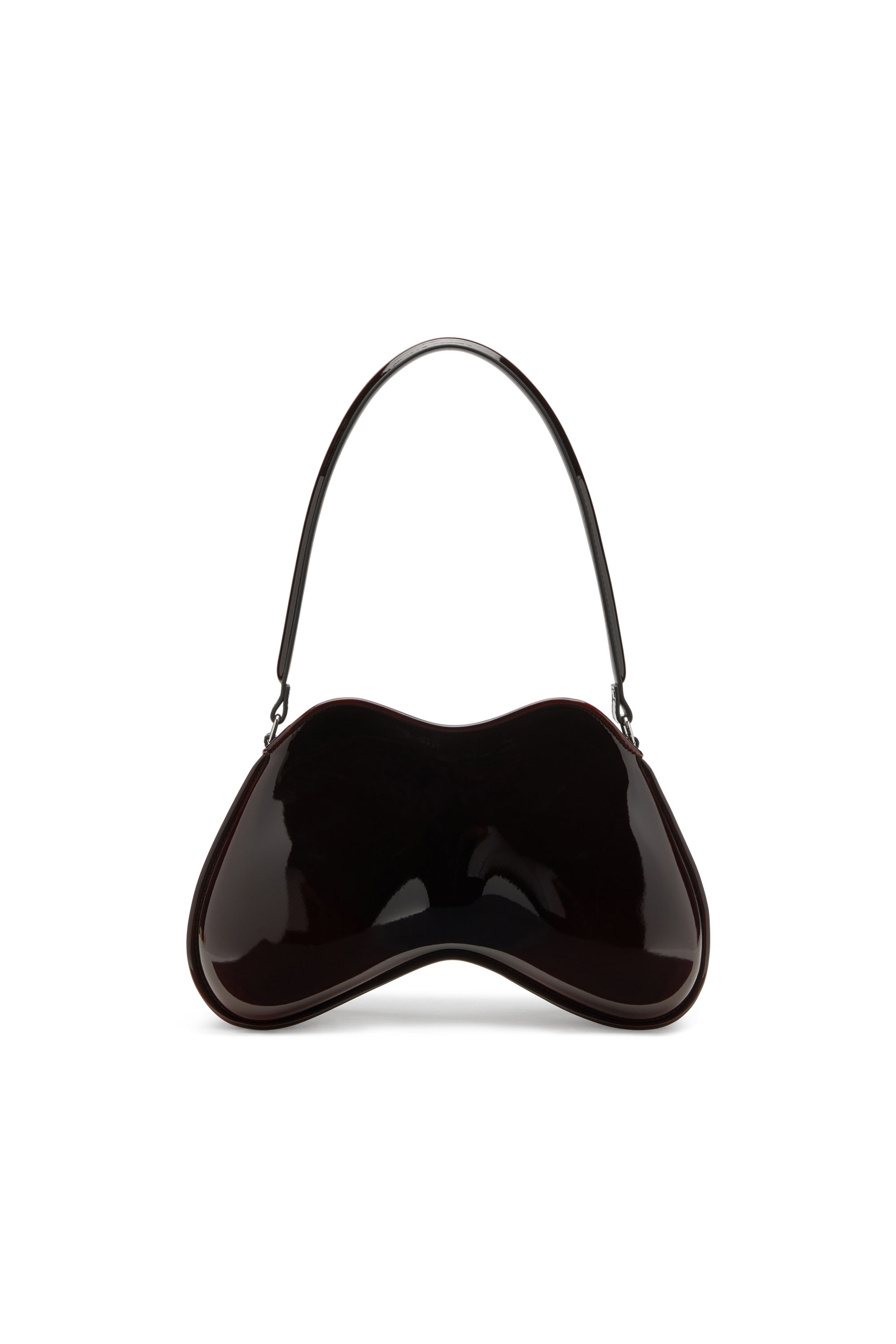 Diesel - DOUBLE-D SHOULDER, Double-D-Borsa a spalla in PU lucido dégradé Donna in Rosso - 2