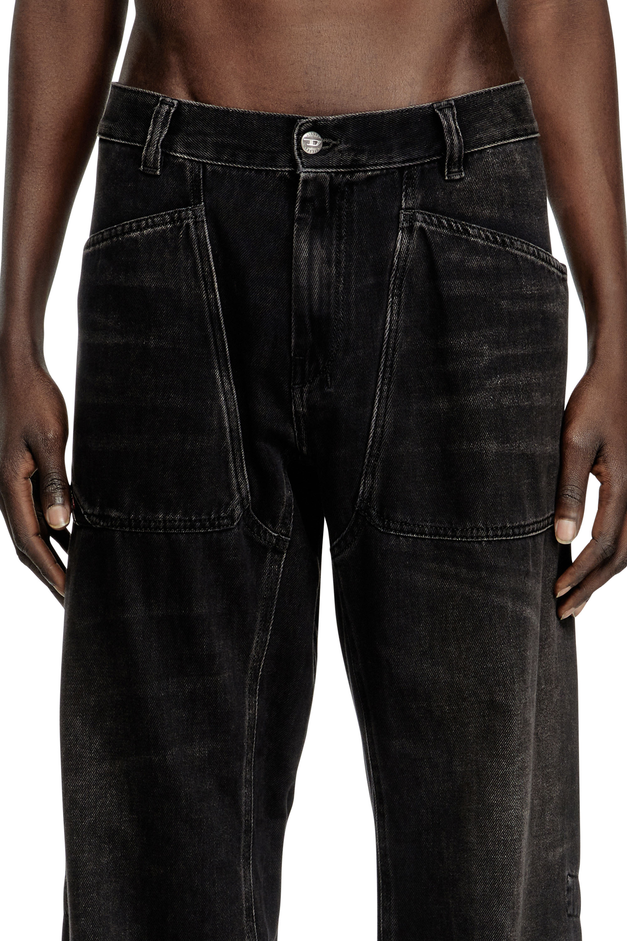 Diesel - Relaxed Jeans D-Zeta 09J96 Uomo, Nero/Grigio scuro - Image 5