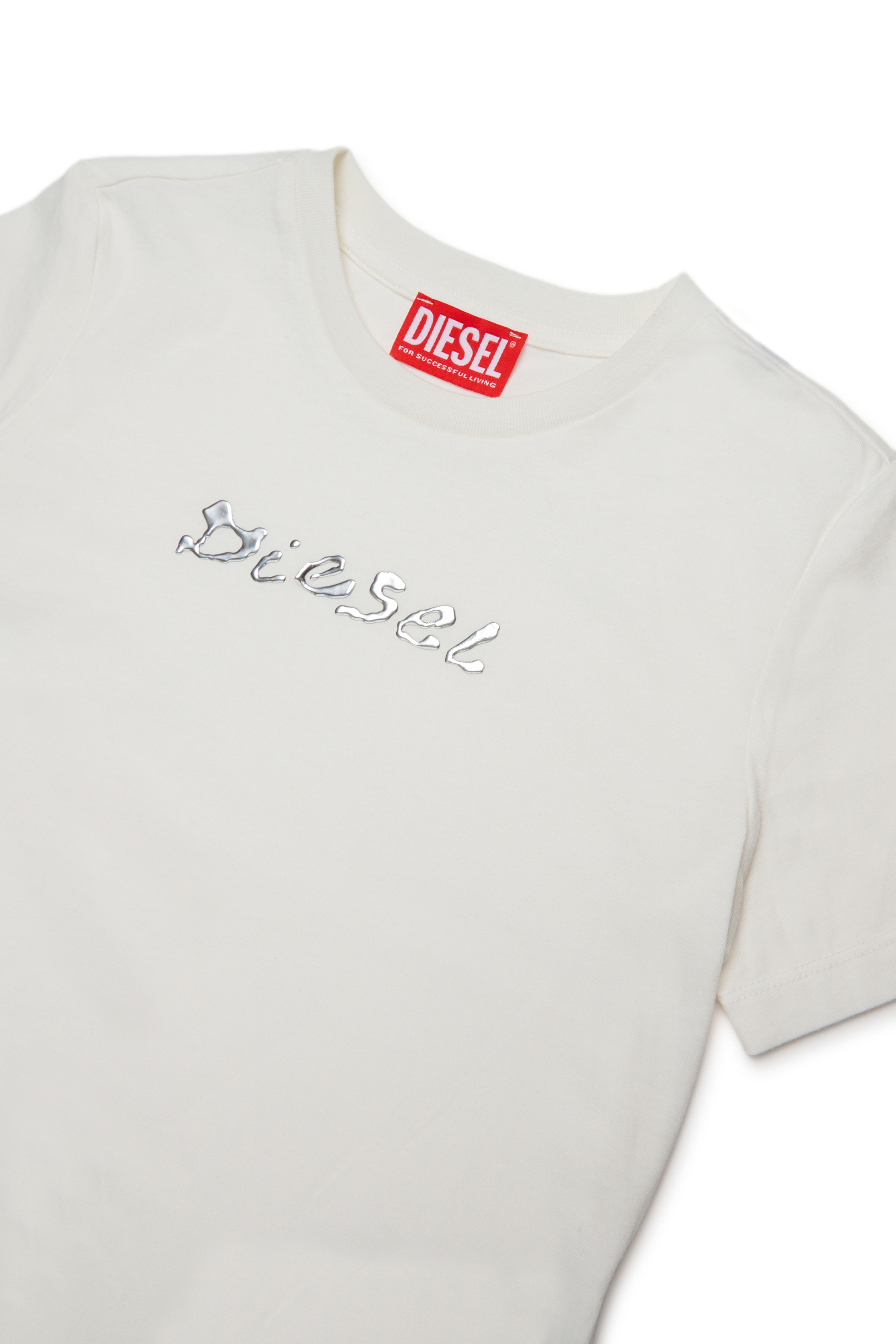 Diesel - TRISTANA, Woman's Cotton T-shirt with front logo in White - 3