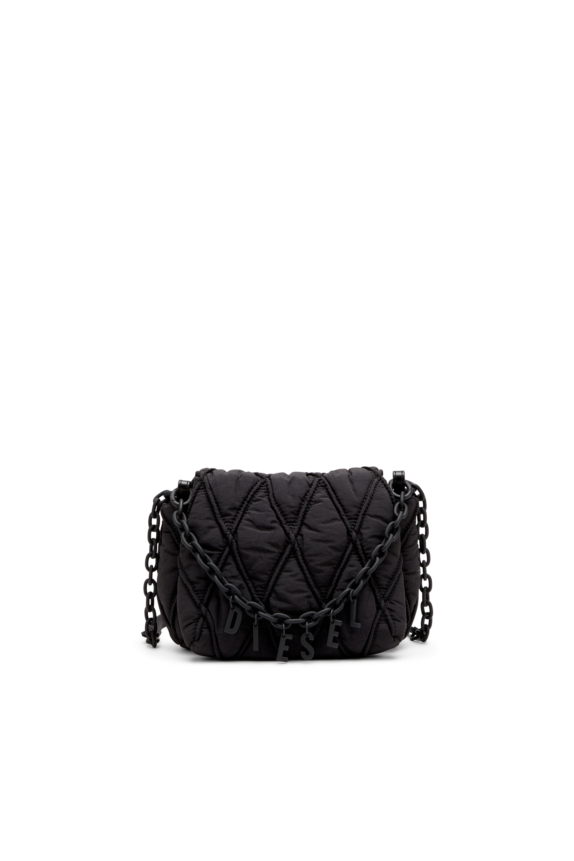 Diesel - CHARM-D SHOULDER S, Charm-D S-Borsa a spalla piccola in nylon trapuntato Donna in Nero - 1