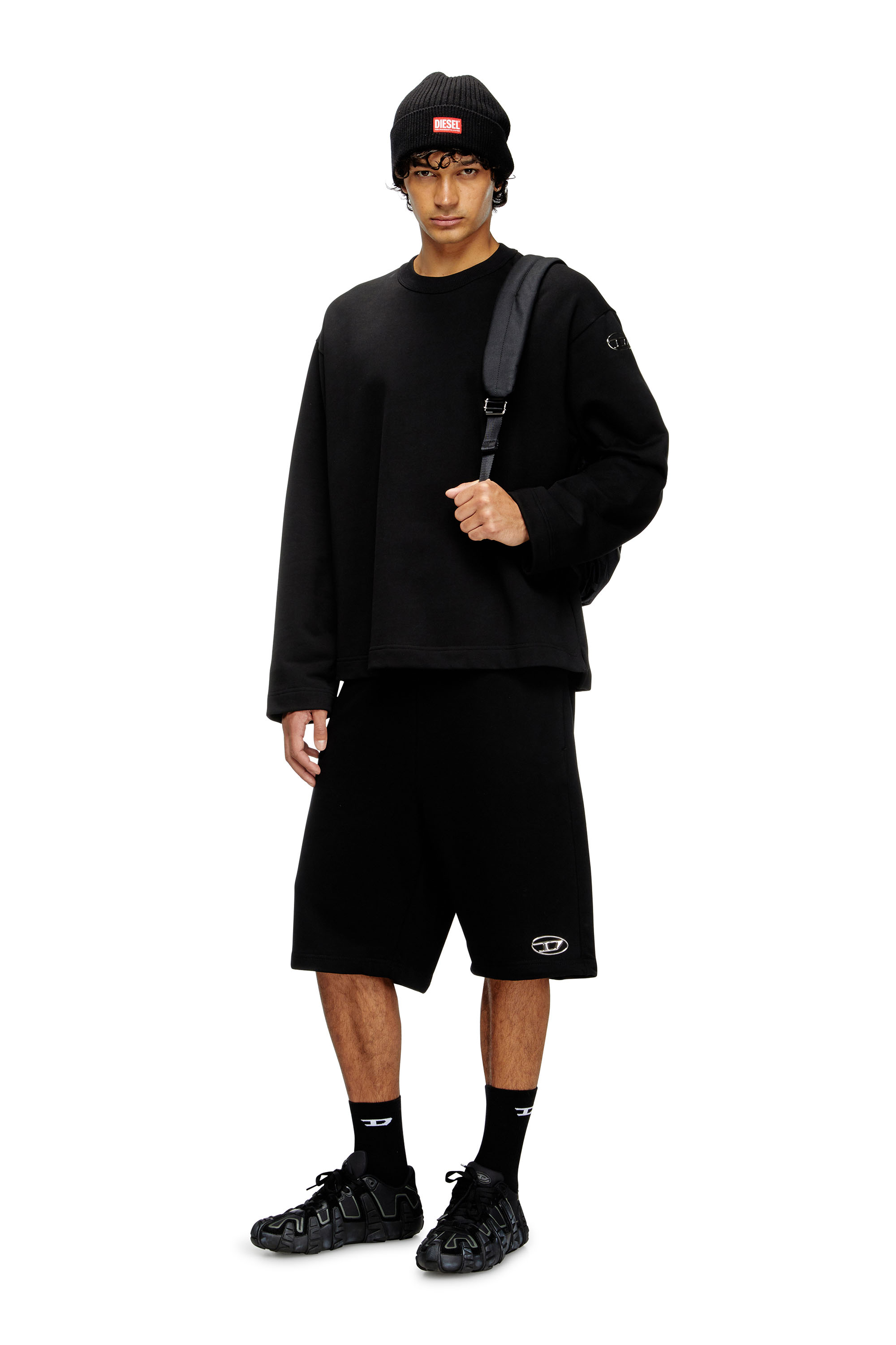 Diesel - S-MACSIS-OD, Felpa con logo metallizzato Uomo in Nero - 1