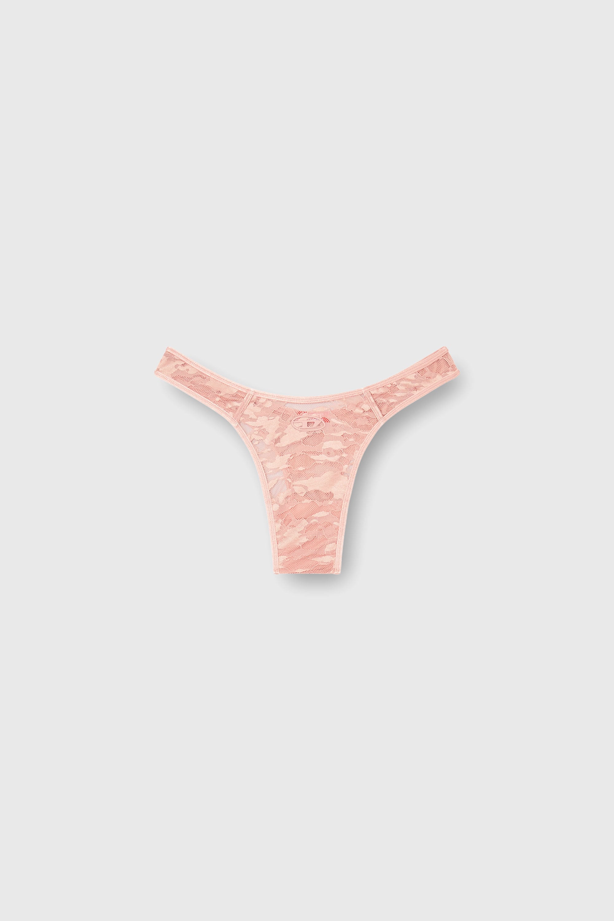 Diesel - MICRO-PUNCHY-UTLT, Perizoma in pizzo di nylon con Oval D Donna in Rosa - 2