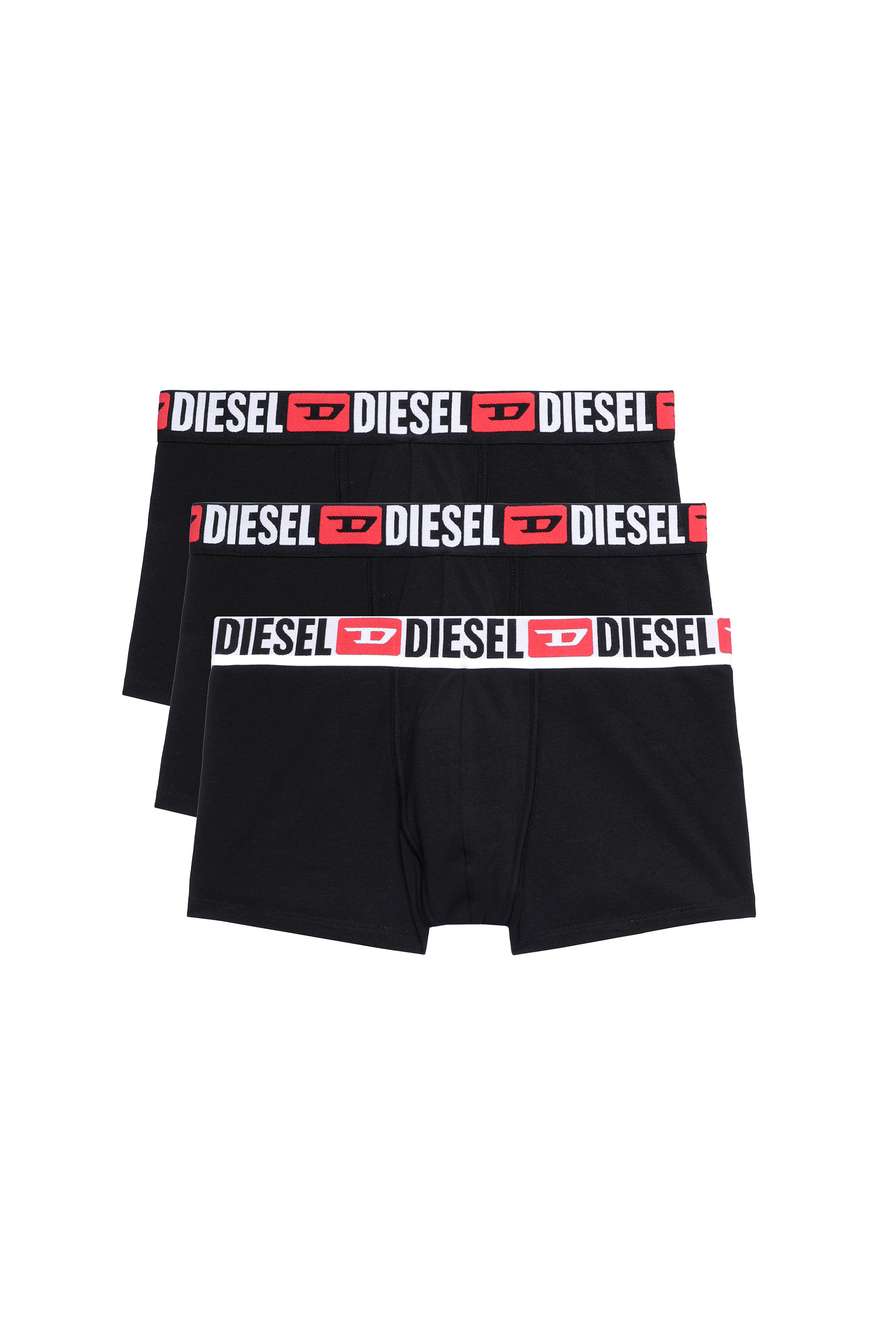 Diesel - UMBX-DAMIENTHREEPACK, Set di tre boxer con elastico in vita con logo all-over Uomo in Nero - 2