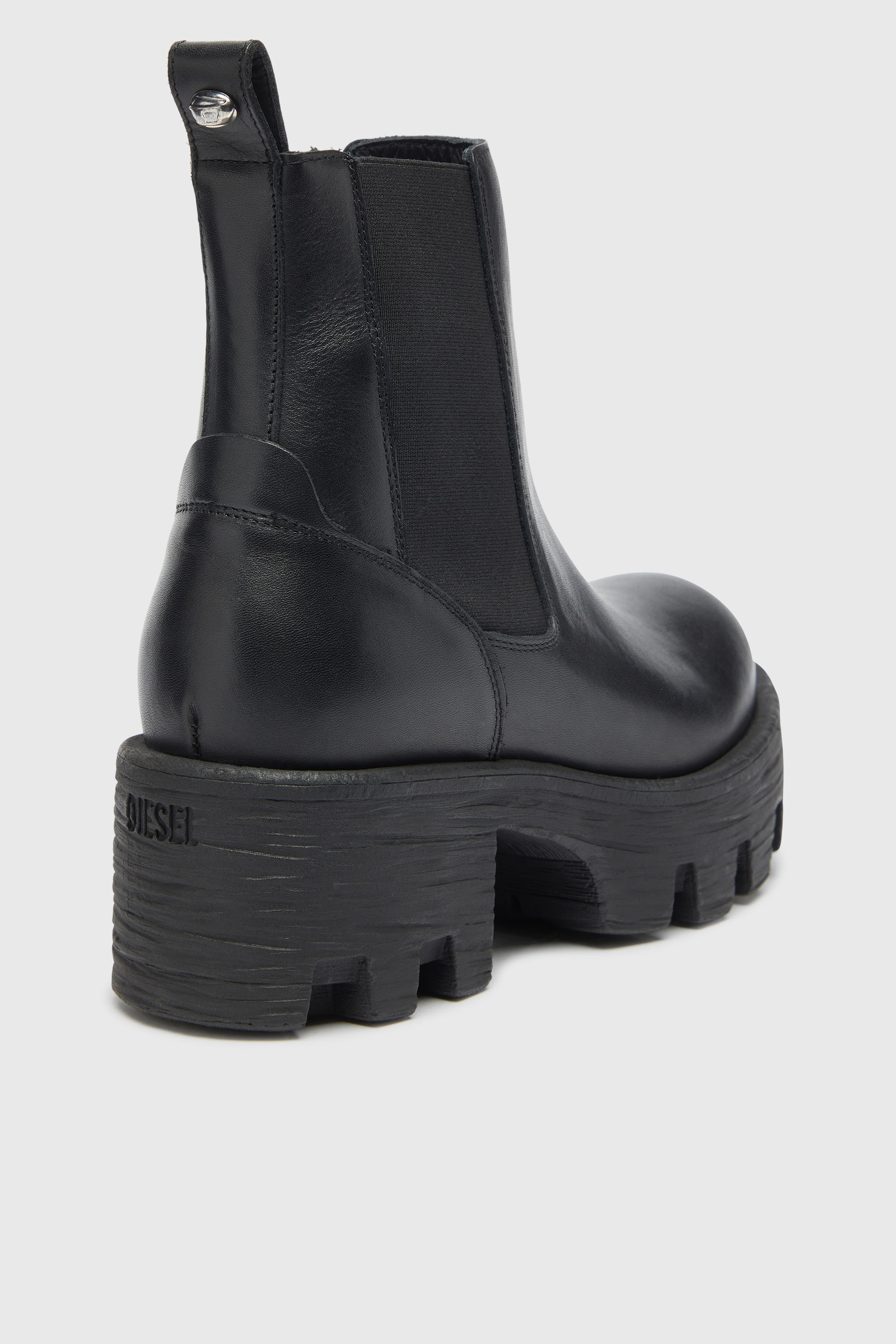 Diesel - D-HAMMER CHUNKY W, D-Hammer - Stivali in pelle con suola carrarmato Donna in Nero - 4
