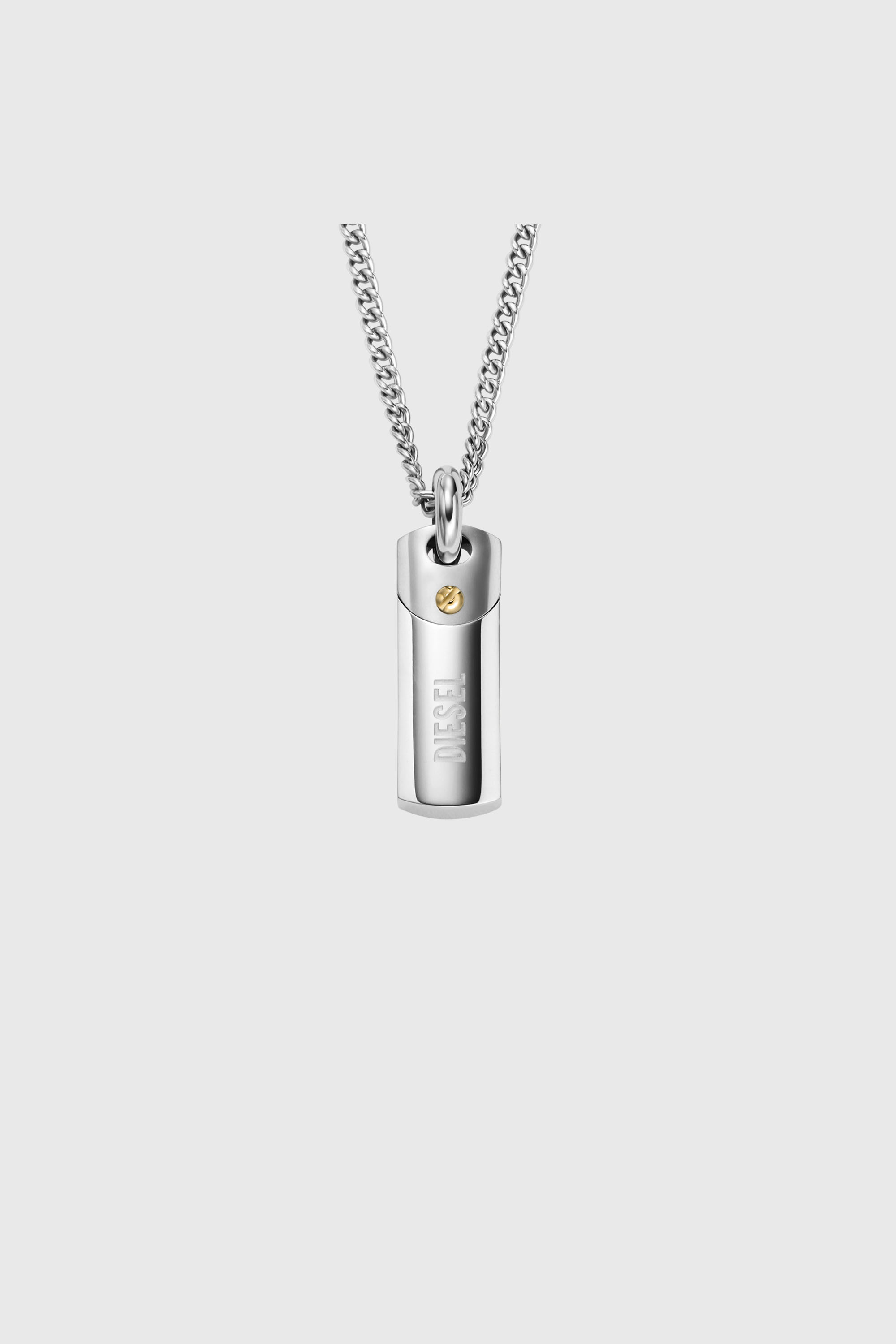 Diesel - DX1116, Collana con targhetta in acciaio Uomo in Argento - 2