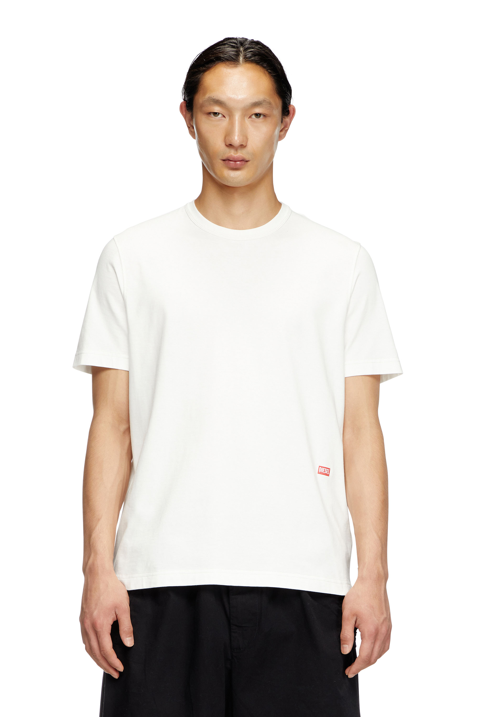 Diesel - T-ADJUST-SLITS-R13, T-shirt con stampa runway Uomo in Bianco - 1