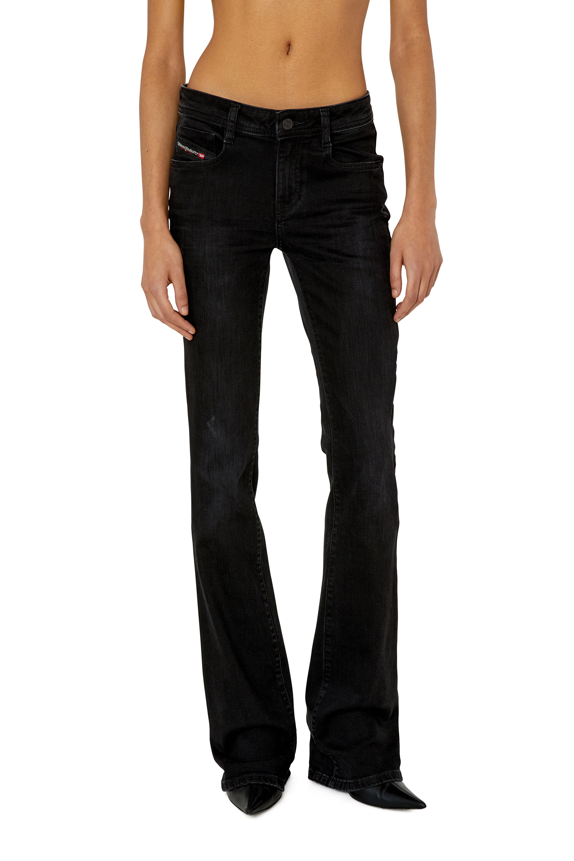Diesel - 1969 D-Ebbey 0TFAS Bootcut and Flare Jeans, Nero/Grigio scuro - Image 1