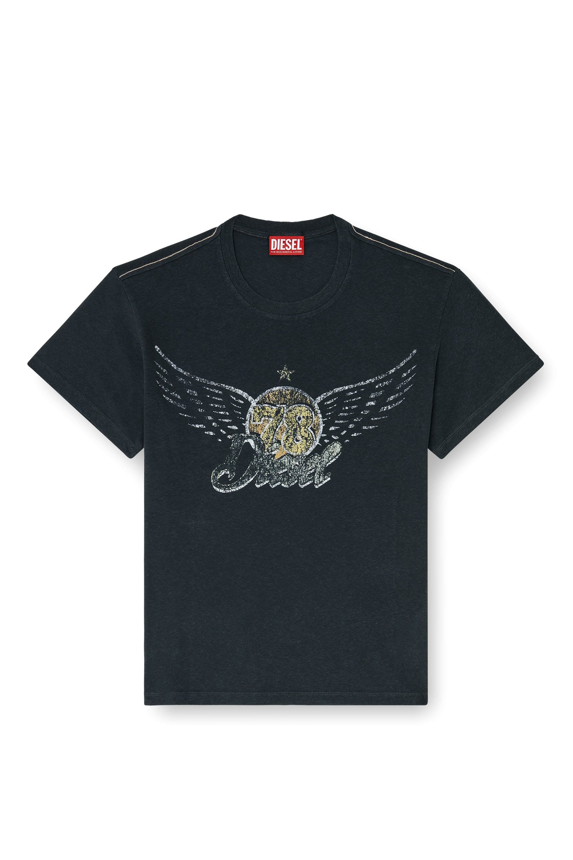 Diesel - T-GERIO-A, T-shirt in cotone-canapa con grafica concerti Uomo in Nero - 3
