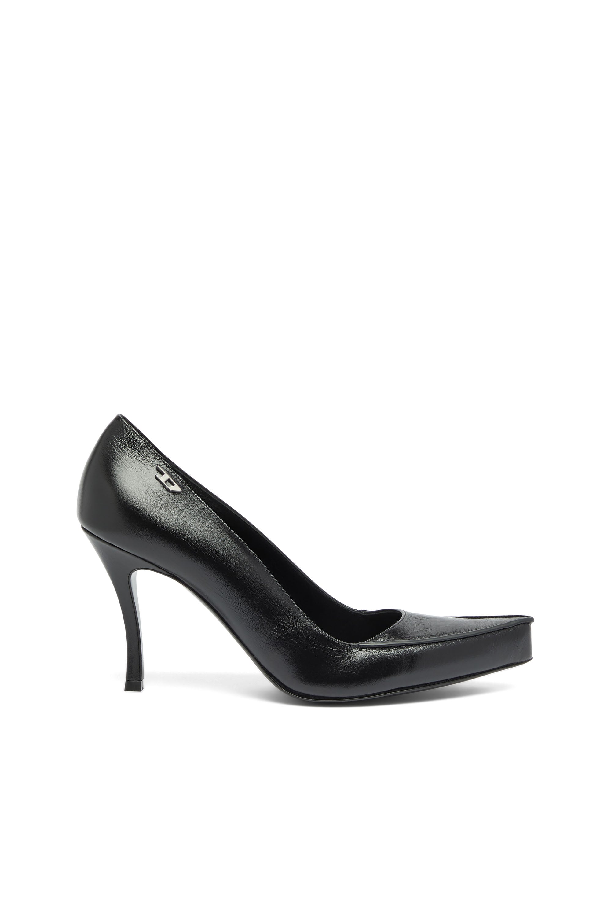 Diesel - D-LUCETTE-90-PUMP D, D-Lucette-D&eacute;collet&eacute; in pelle Donna in Nero - 1