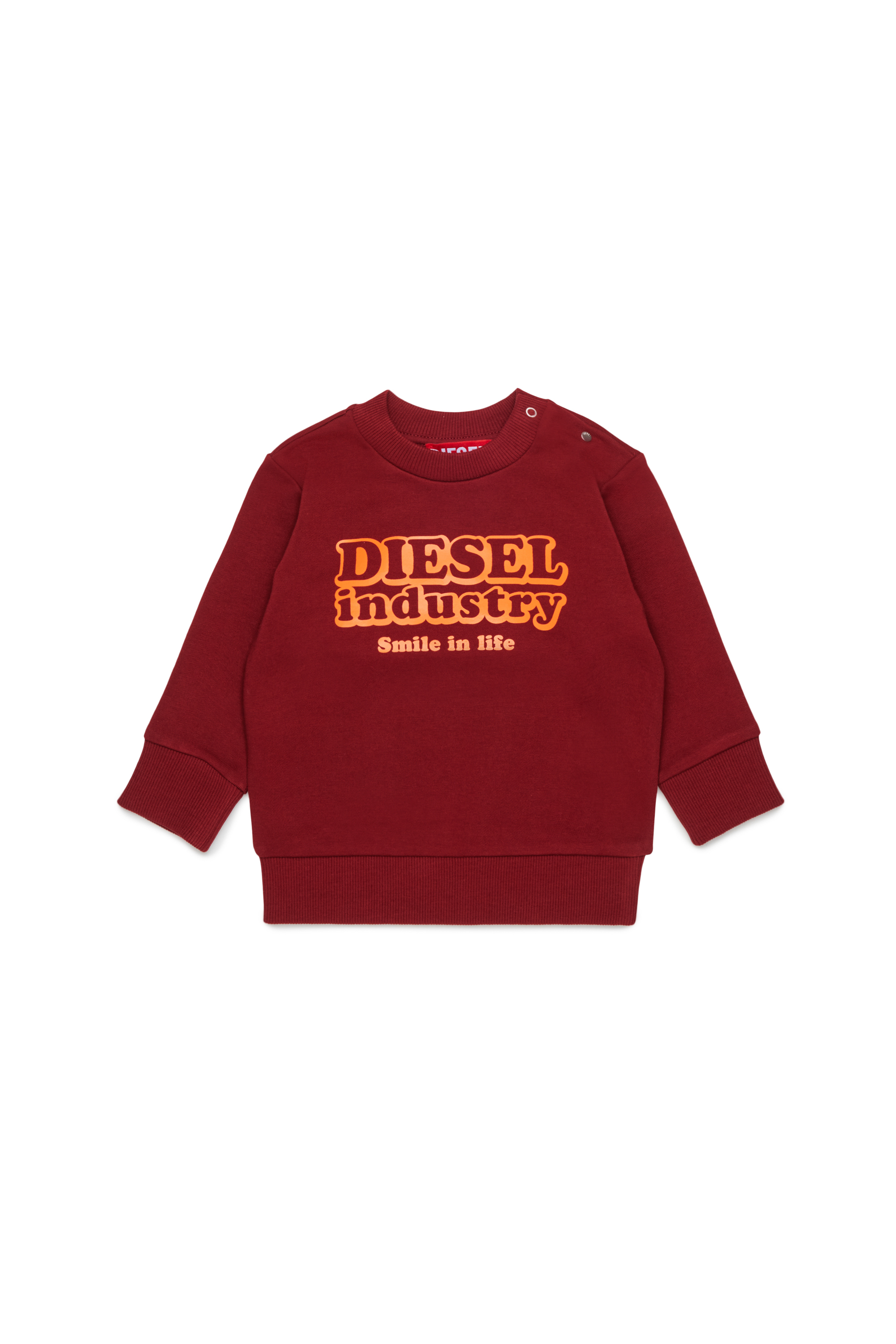 Diesel - SLODIMB, Felpa in cotone con stampa Diesel Industry Uomo in Rosso - 1