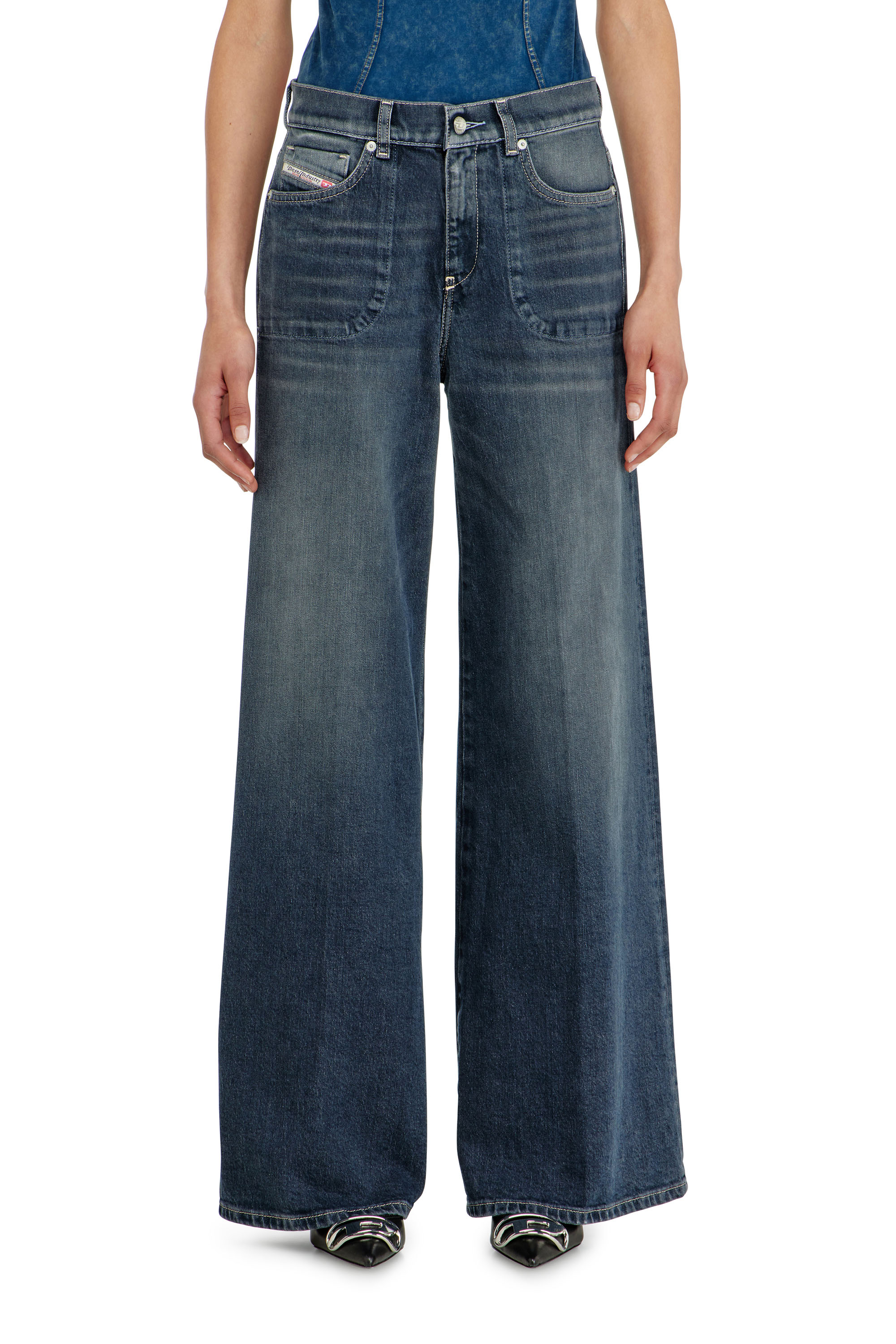 Diesel - Flare Jeans 1978 D-Akemi 007EI Donna, Blu Scuro - Image 4