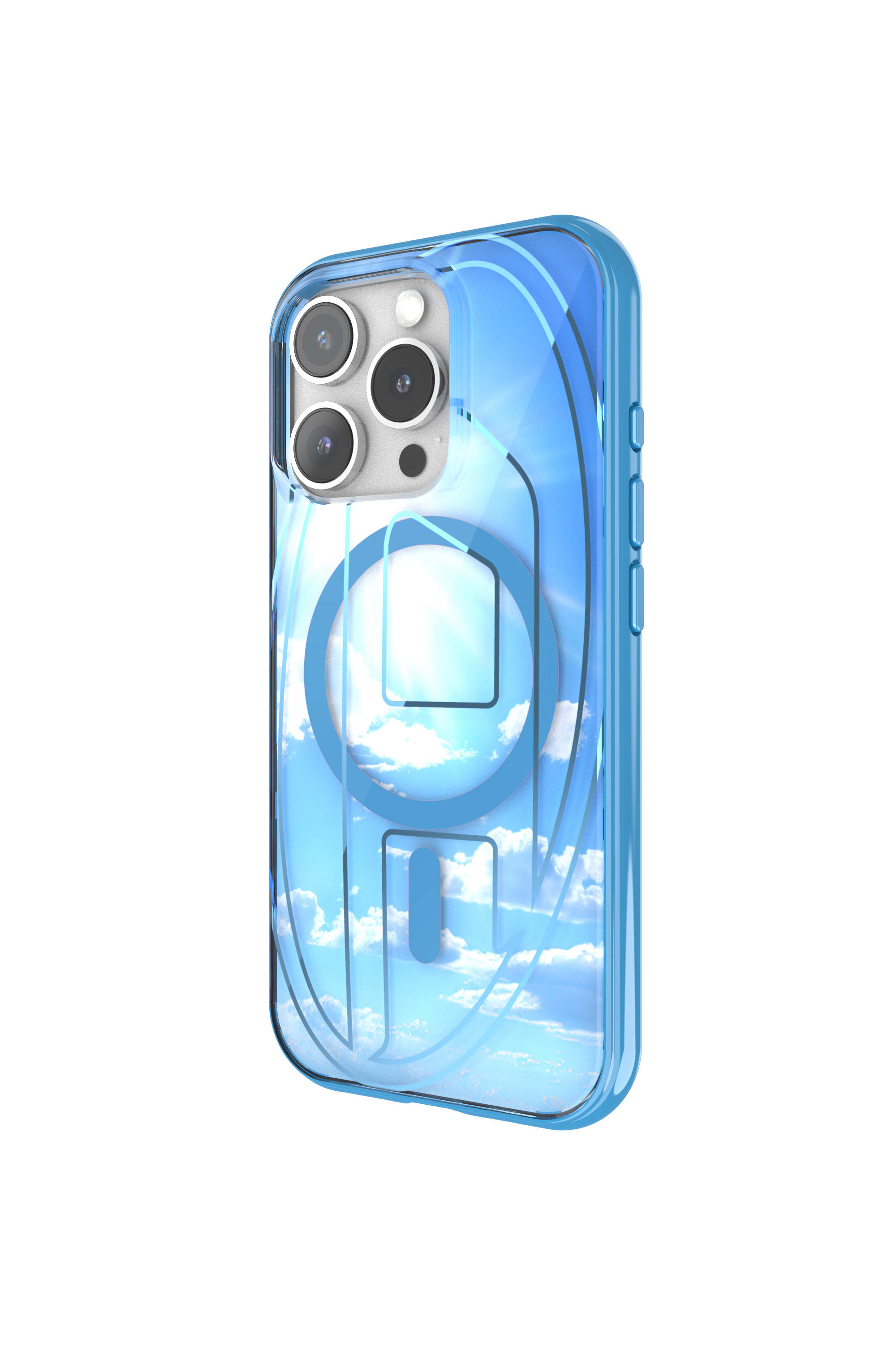 Diesel - 60253 AOP CASE, Custodia Oval D con MagSafe iPhone 16 Pro Unisex in Blu - 2