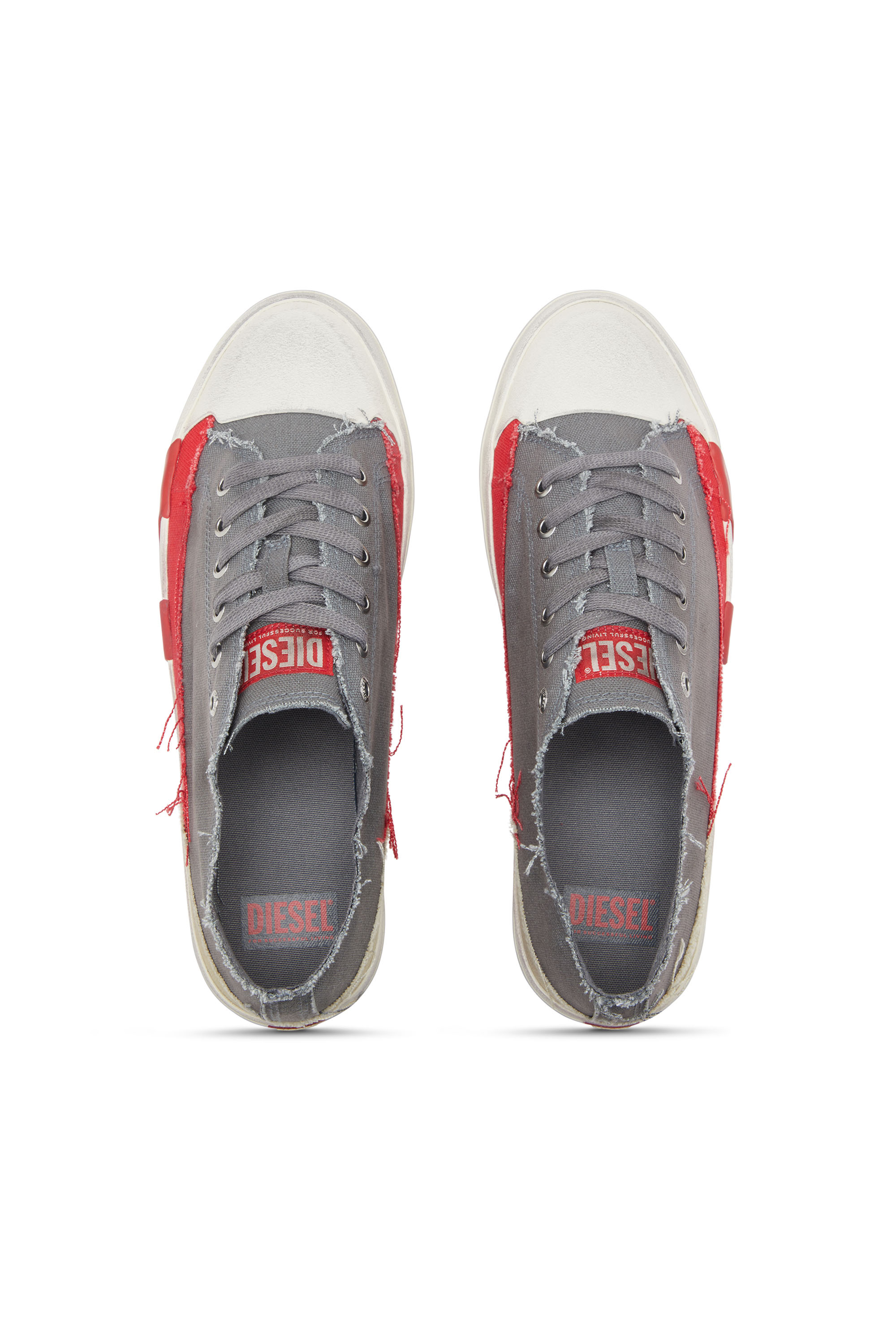 Diesel - S-D-VERSE LOW, S-D-Verse-Sneaker in canvas effetto dirt Uomo in Grigio - 5