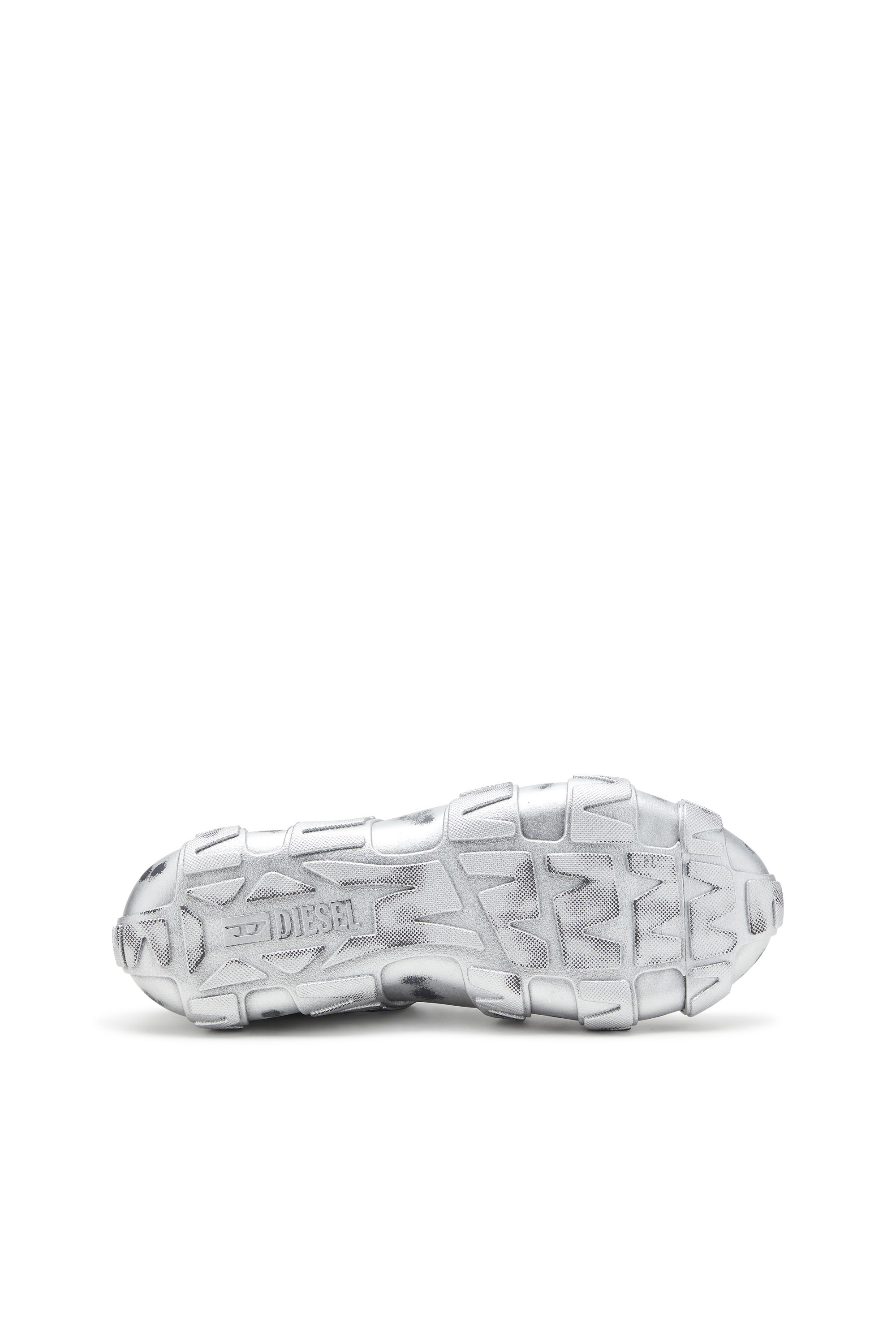 Diesel - S-D-GRIFFE LOW, D-Griffe-Sneaker metallizzate in rete e PU Uomo in Argento - 4