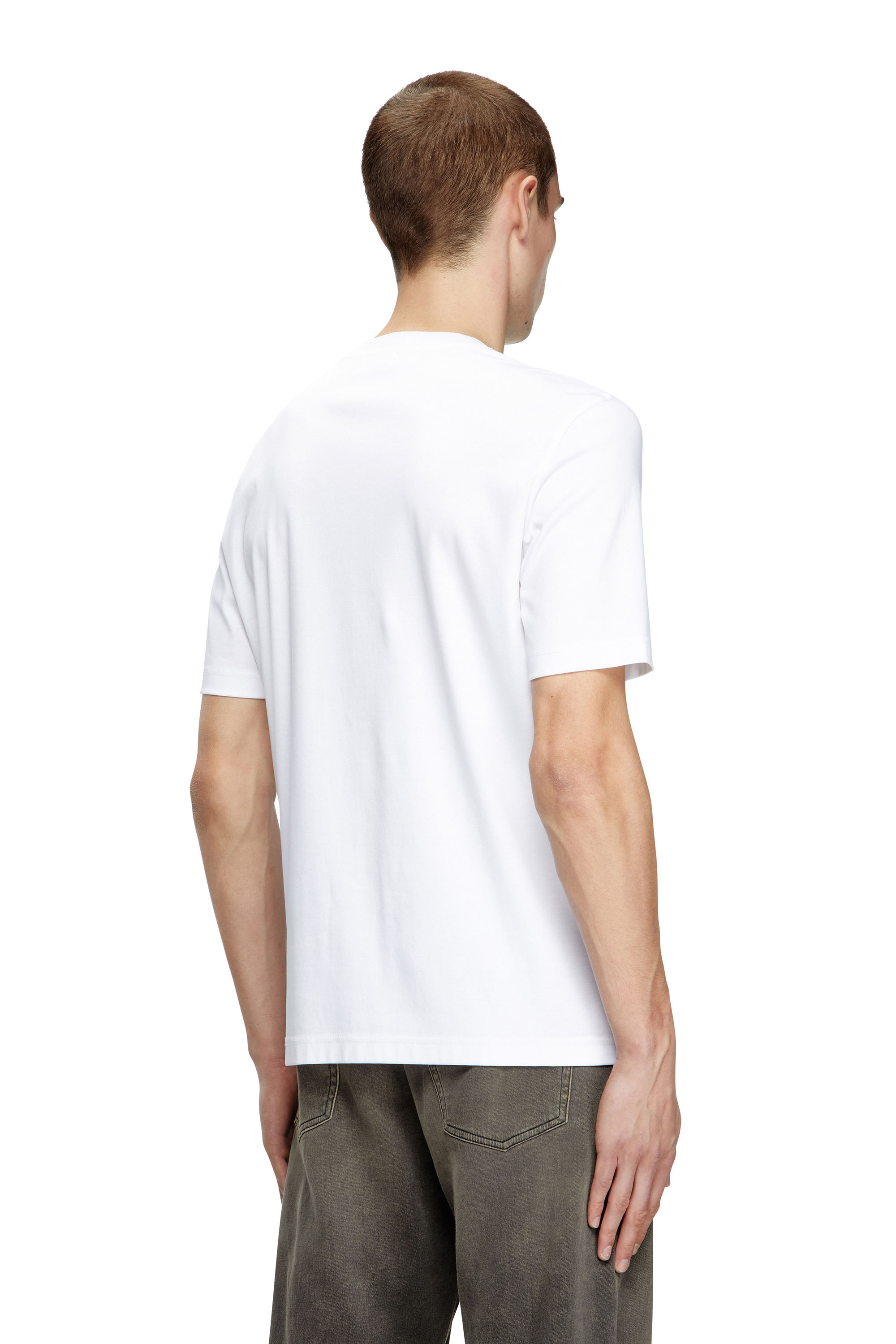 Diesel - T-MADJUST-R2, T-shirt in cotone mercerizzato con logo in tinta Uomo in Bianco - 4