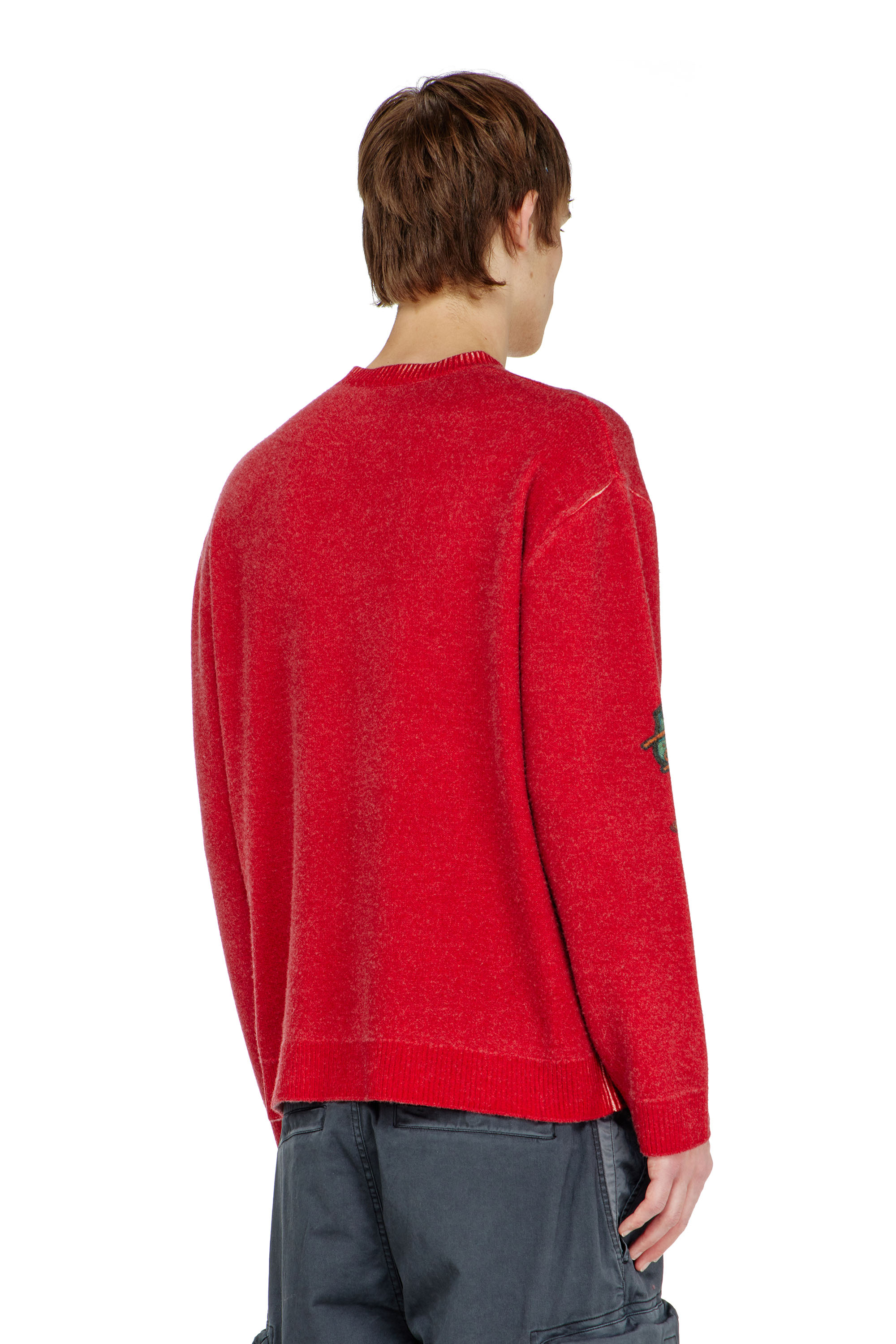 Diesel - K-PATCY, Maglione in lana con patch stampati Uomo in Rosso - 4
