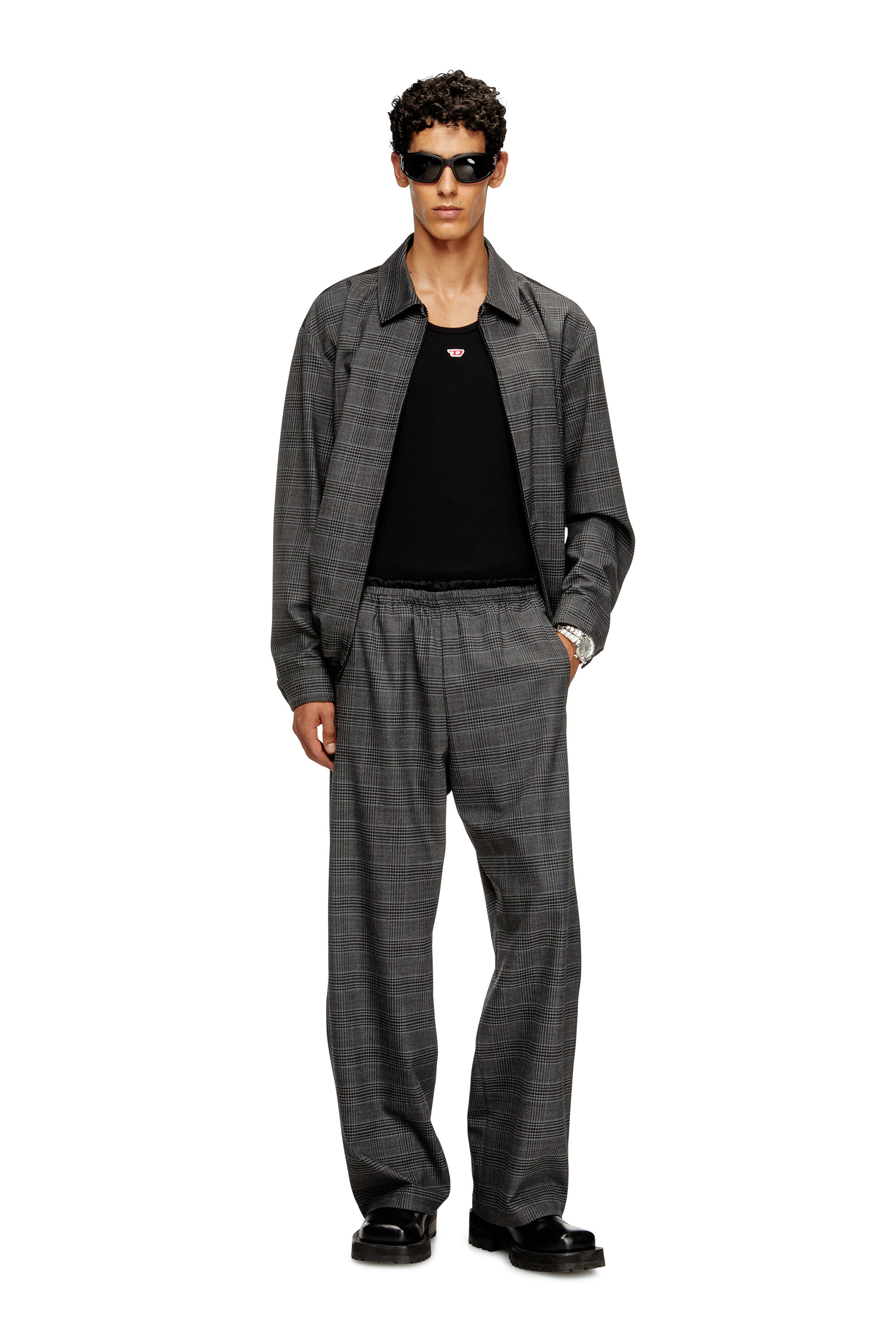 Diesel - P-TILSON, Pantaloni in lana con coulisse in vita Uomo in Multicolor - 2