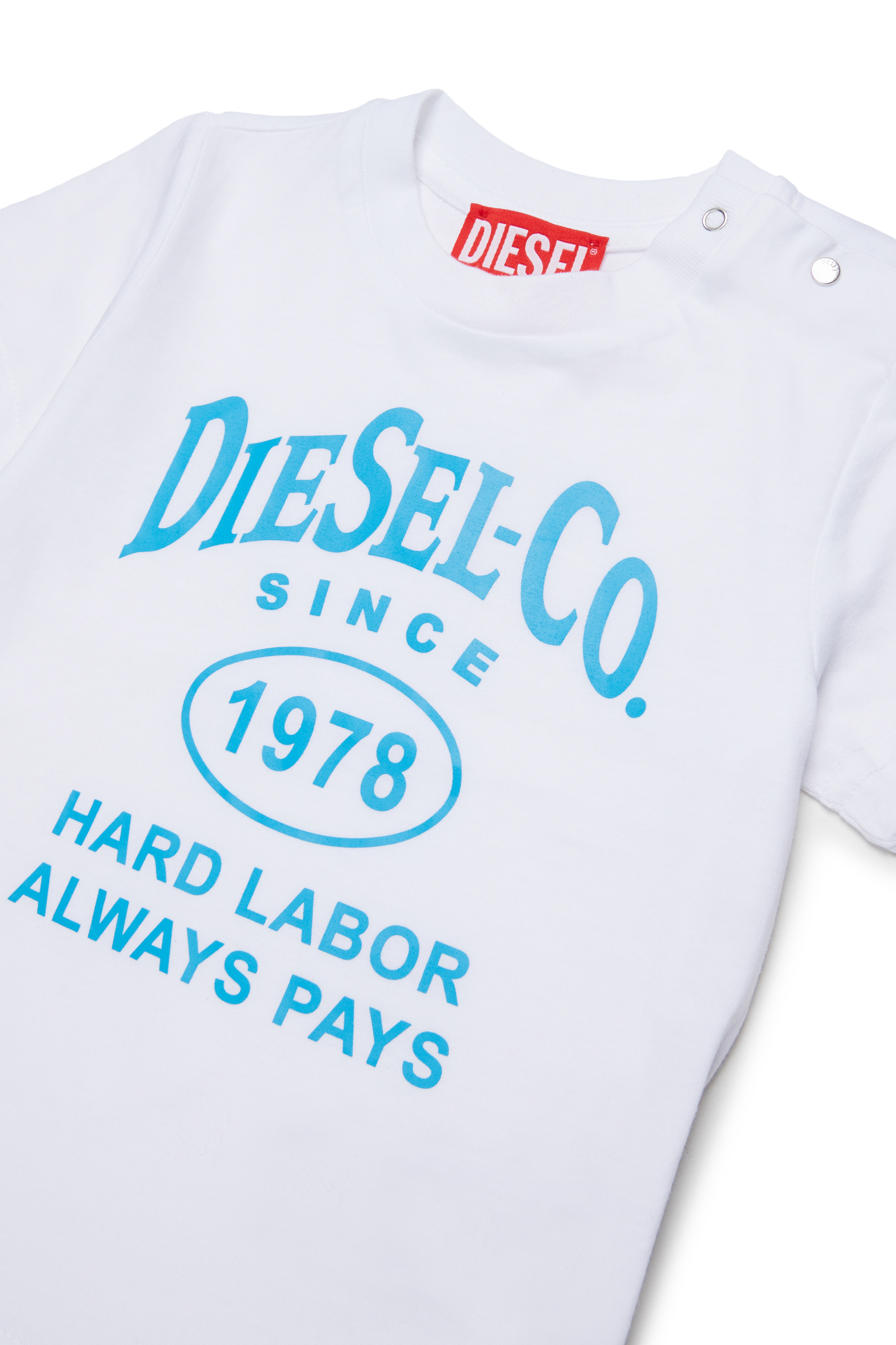Diesel - TSINB, T-shirt in cotone con stampa slogan Uomo in Bianco - 3