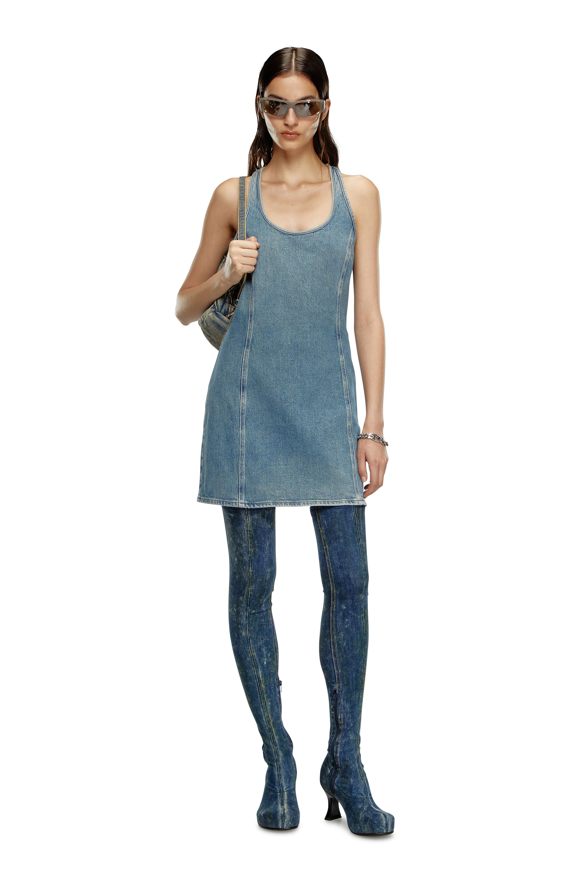 Diesel - DE-ARLYN-D, Abito a canotta in denim Donna in Blu - 3