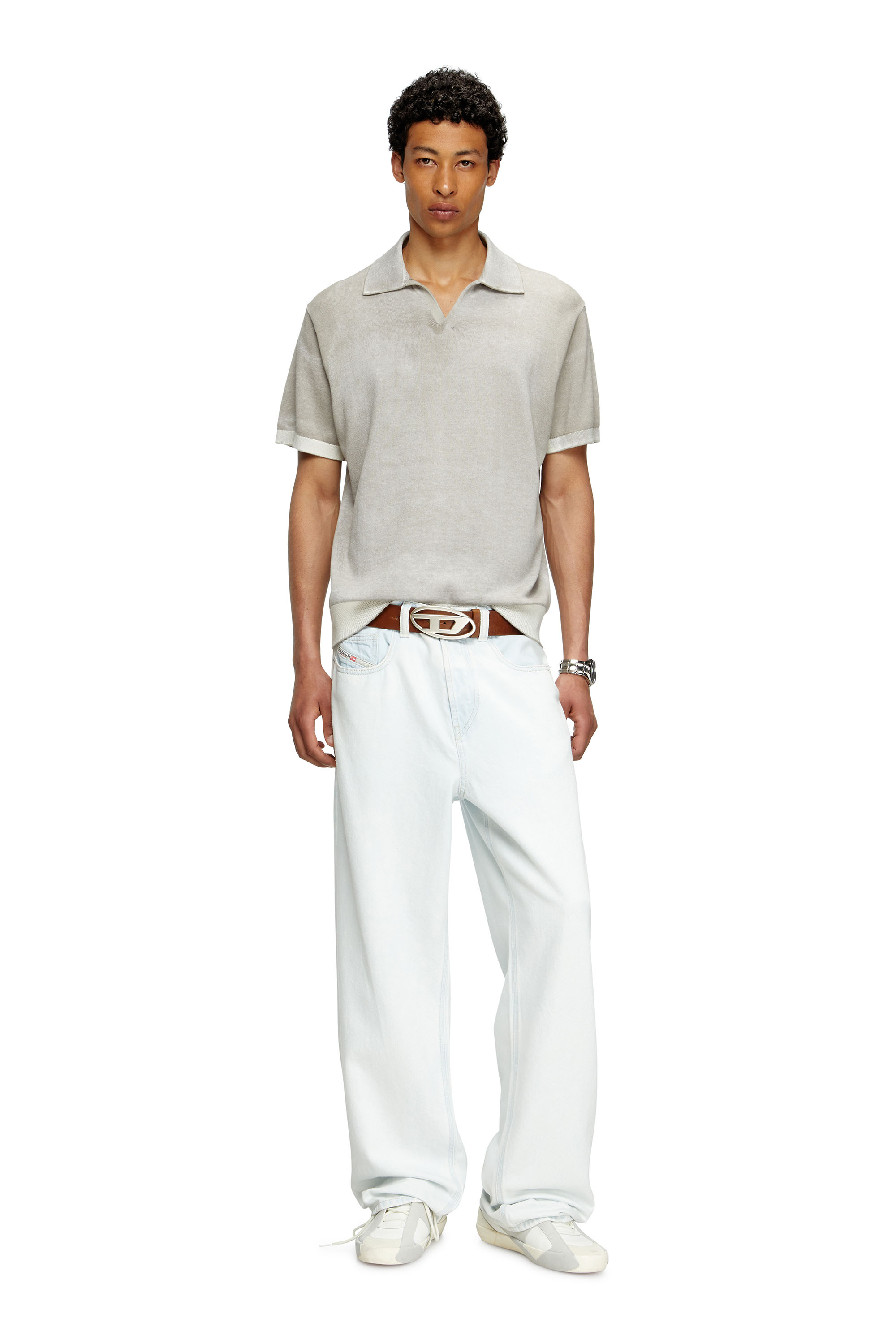 Diesel - K-LORENZO-SS, Maglia polo a maniche corte con stampa interna Uomo in Grigio - 1