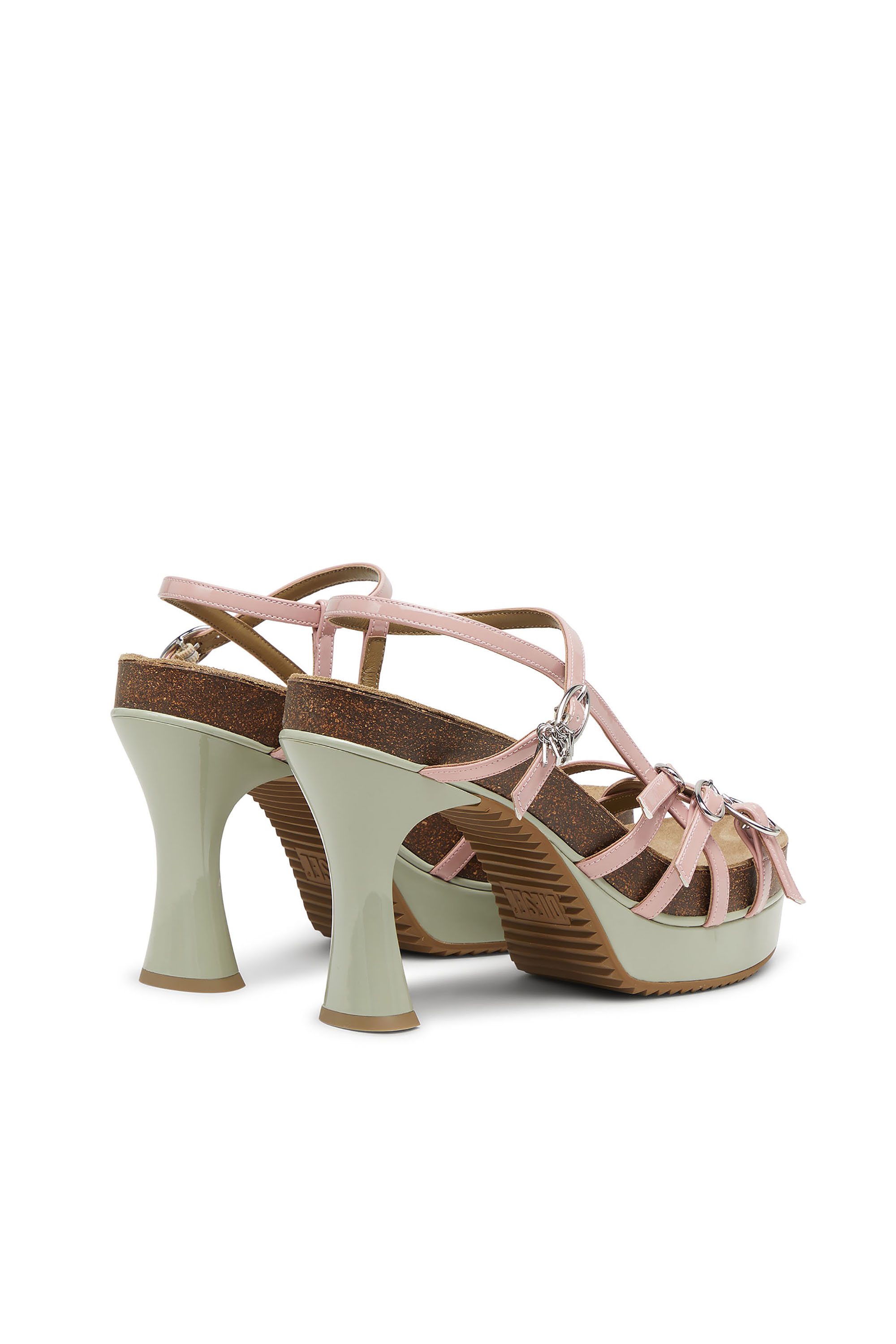 Diesel - D-WOODSTOCK 105 SANDAL, D-Woodstock-Sandali platform con cinturini in PU lucido Donna in Multicolor - 4