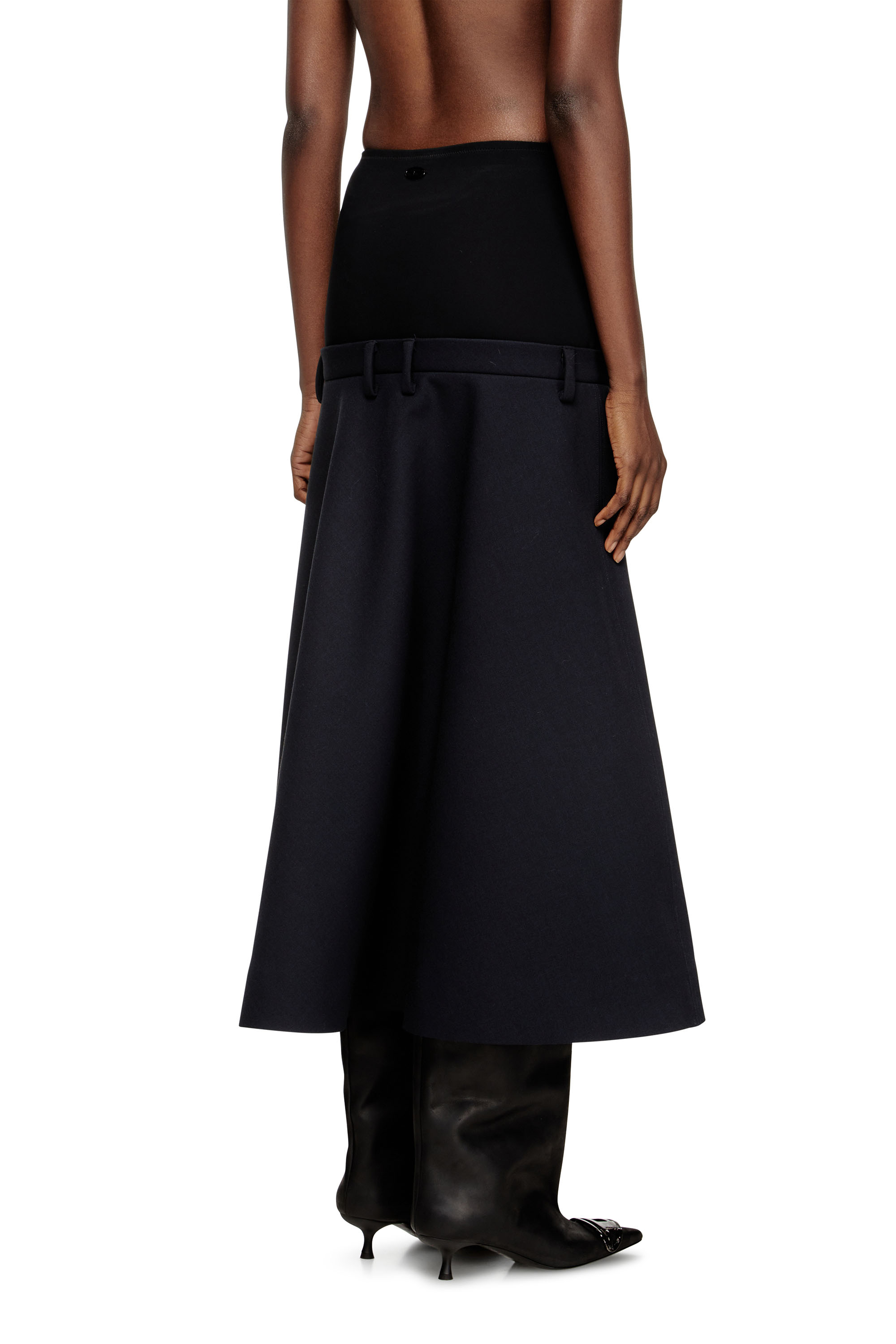 Diesel - O-GRACE-BOND, Gonna con vita bassa estrema in neoprene doppio Donna in Blu - 4