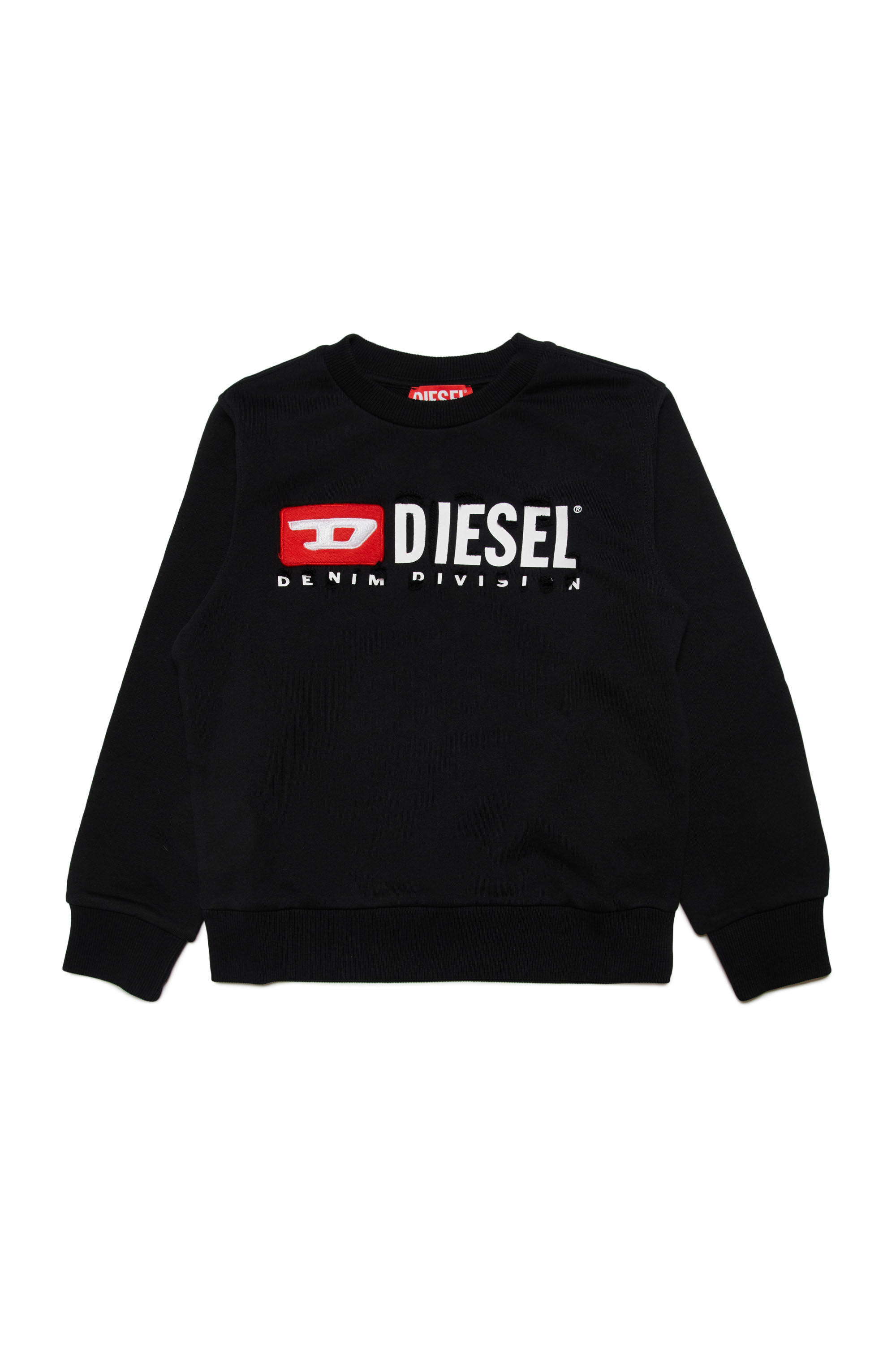 Diesel - SMACSDIVSTROYED, Man Sweatshirt with destroyed logo in Black - Image 1