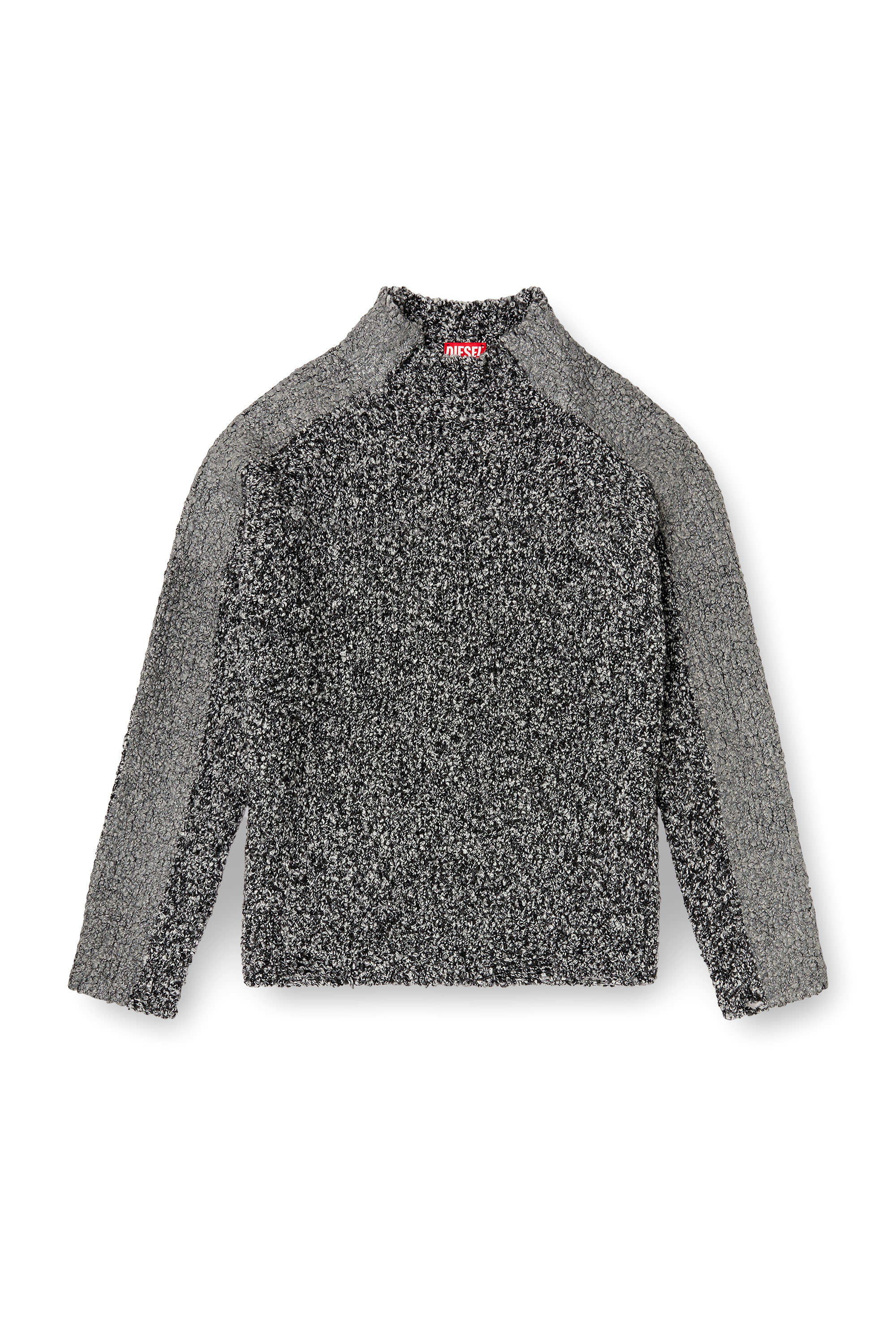 Diesel - K-ERLAND, Maglia bouclé con bande sulle maniche Uomo in Nero - 3